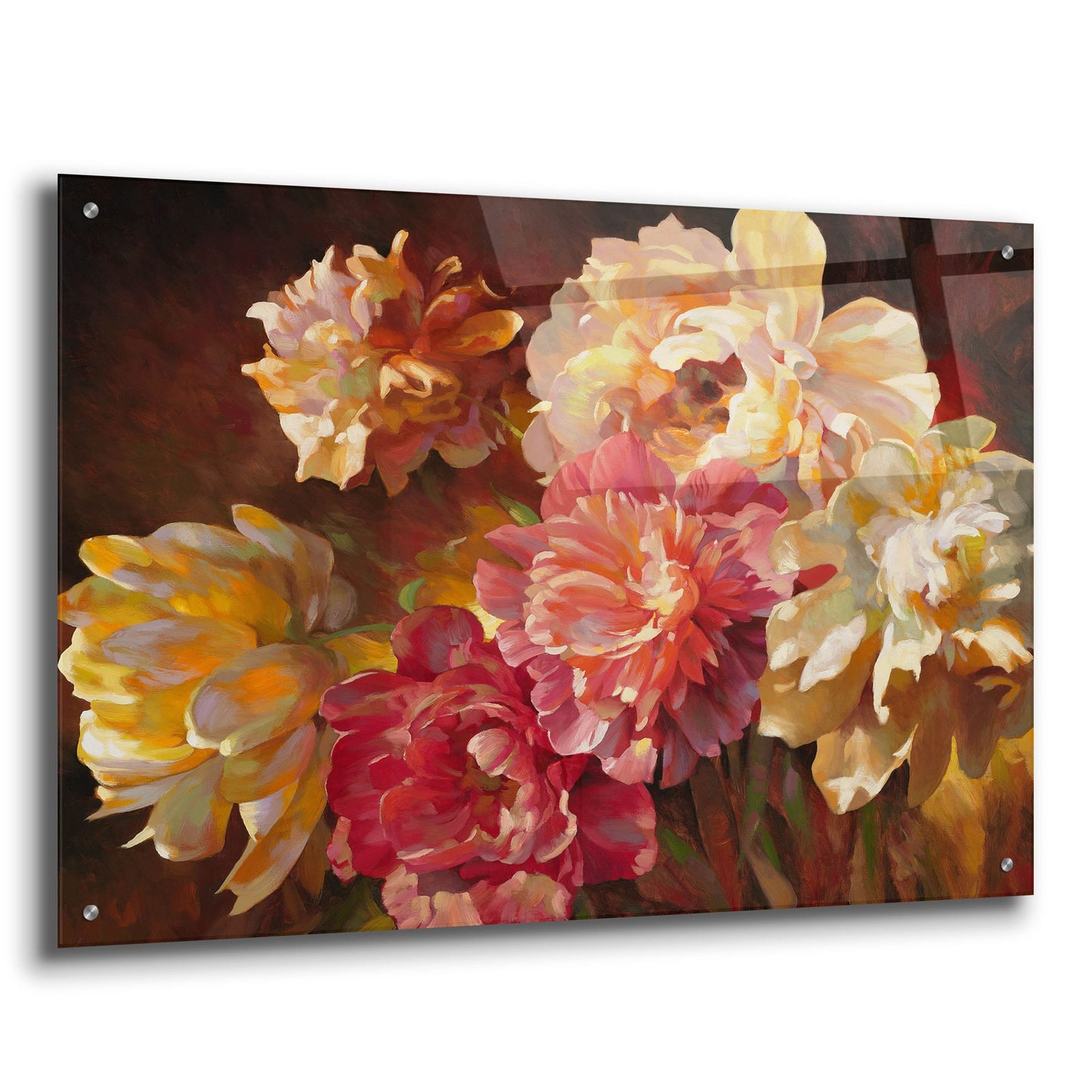 Epic Art ' Peonies in Pastel' by Emma Styles, Acrylic Glass Wall Art,36x24