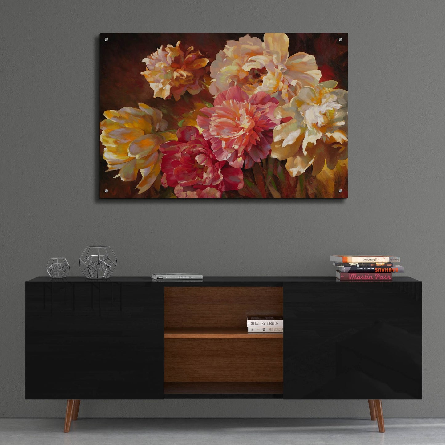 Epic Art ' Peonies in Pastel' by Emma Styles, Acrylic Glass Wall Art,36x24