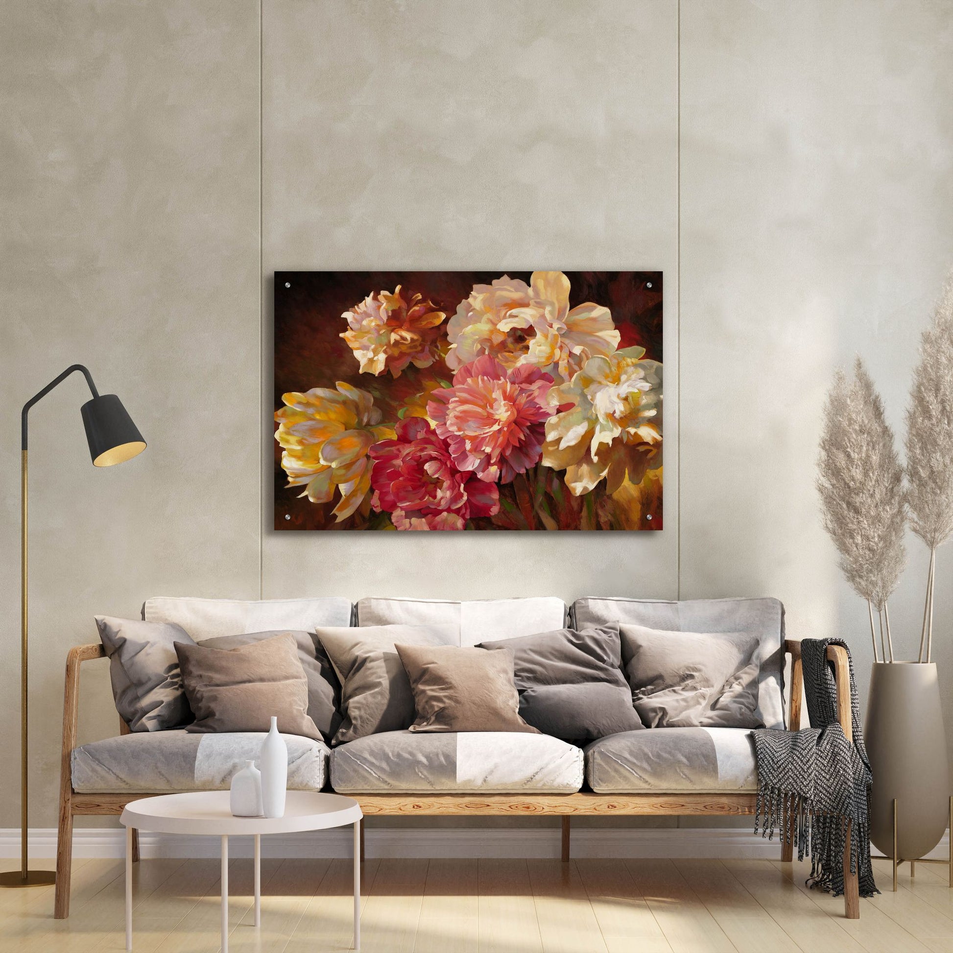 Epic Art ' Peonies in Pastel' by Emma Styles, Acrylic Glass Wall Art,36x24