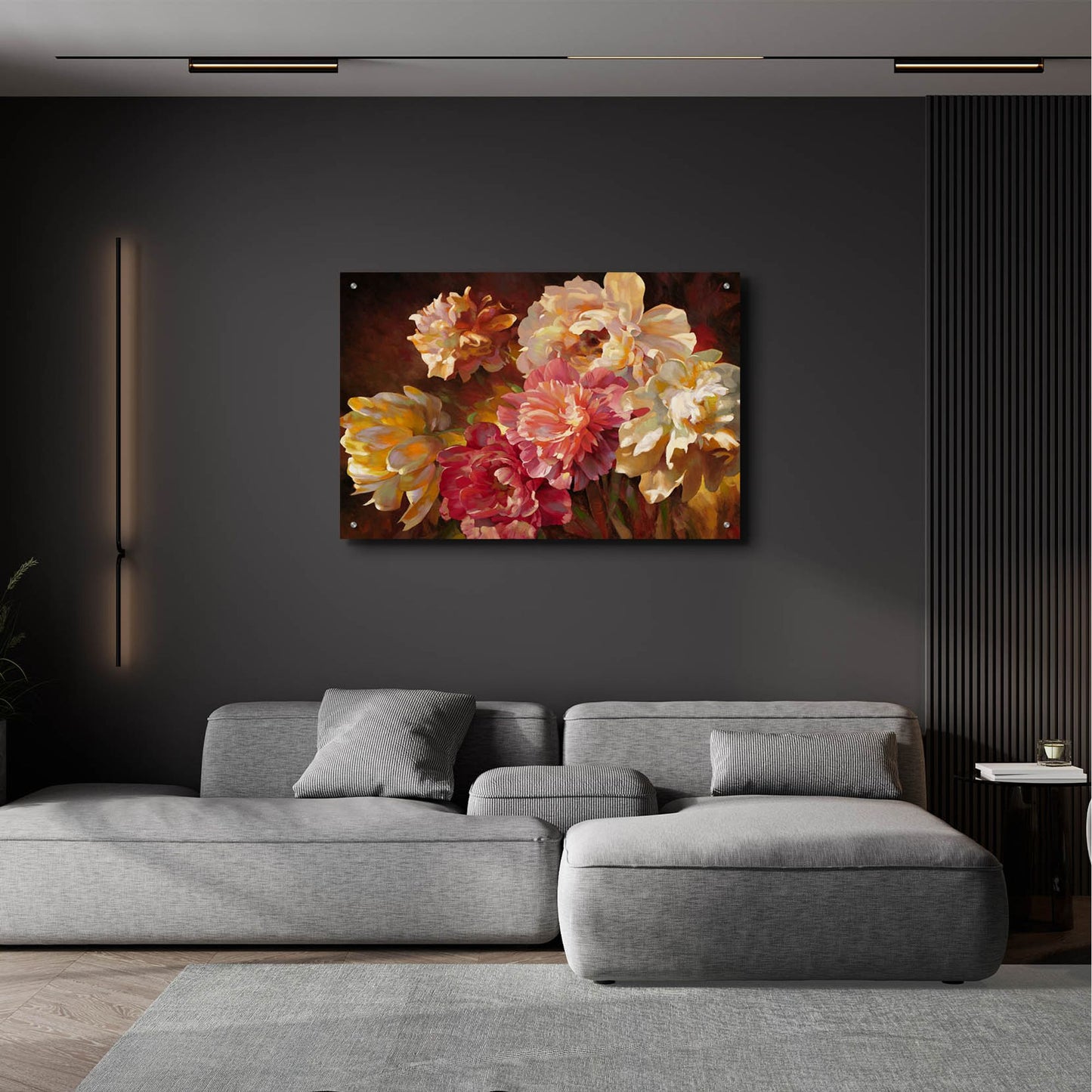 Epic Art ' Peonies in Pastel' by Emma Styles, Acrylic Glass Wall Art,36x24