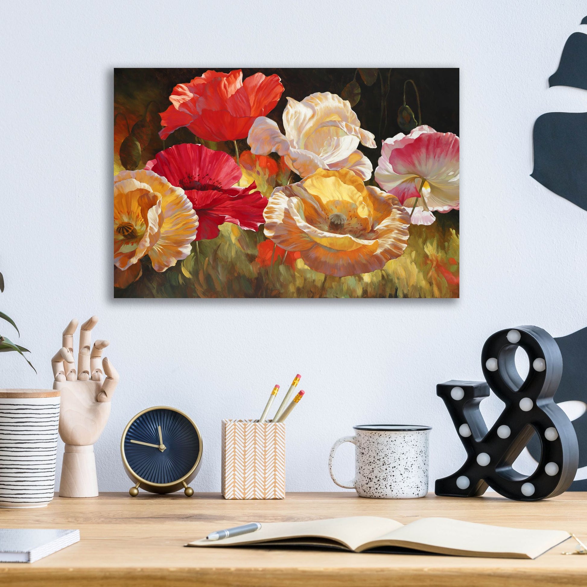 Epic Art ' Poppy Celebration' by Emma Styles, Acrylic Glass Wall Art,16x12