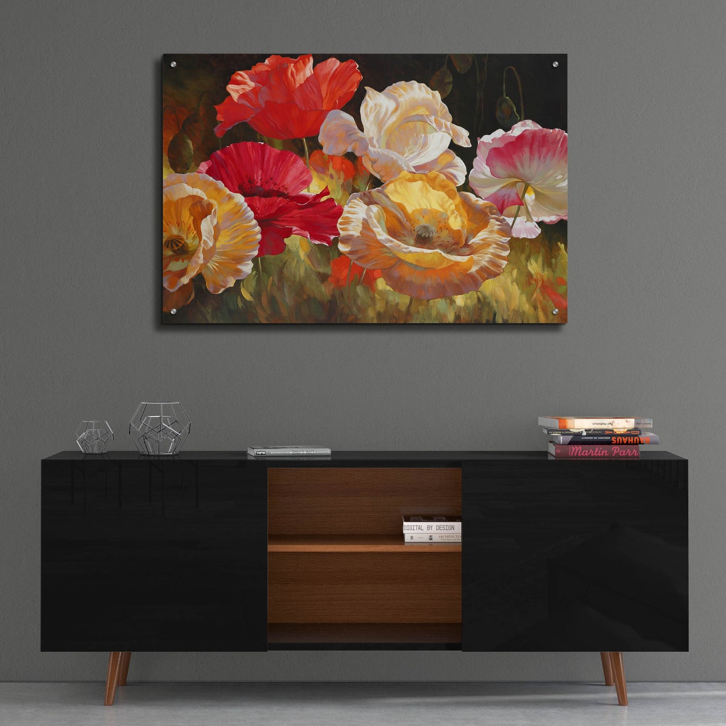 Epic Art ' Poppy Celebration' by Emma Styles, Acrylic Glass Wall Art,36x24