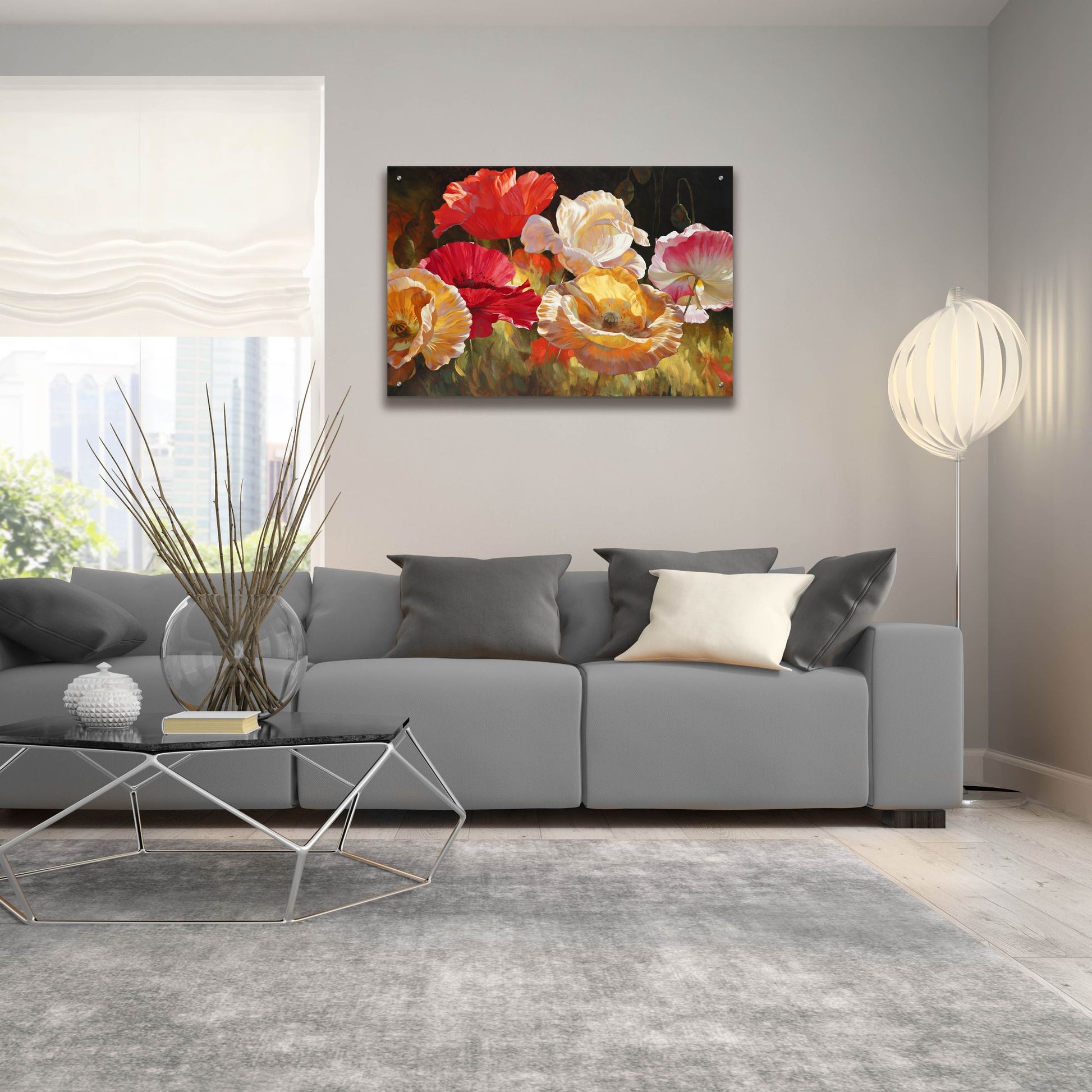 Epic Art ' Poppy Celebration' by Emma Styles, Acrylic Glass Wall Art,36x24