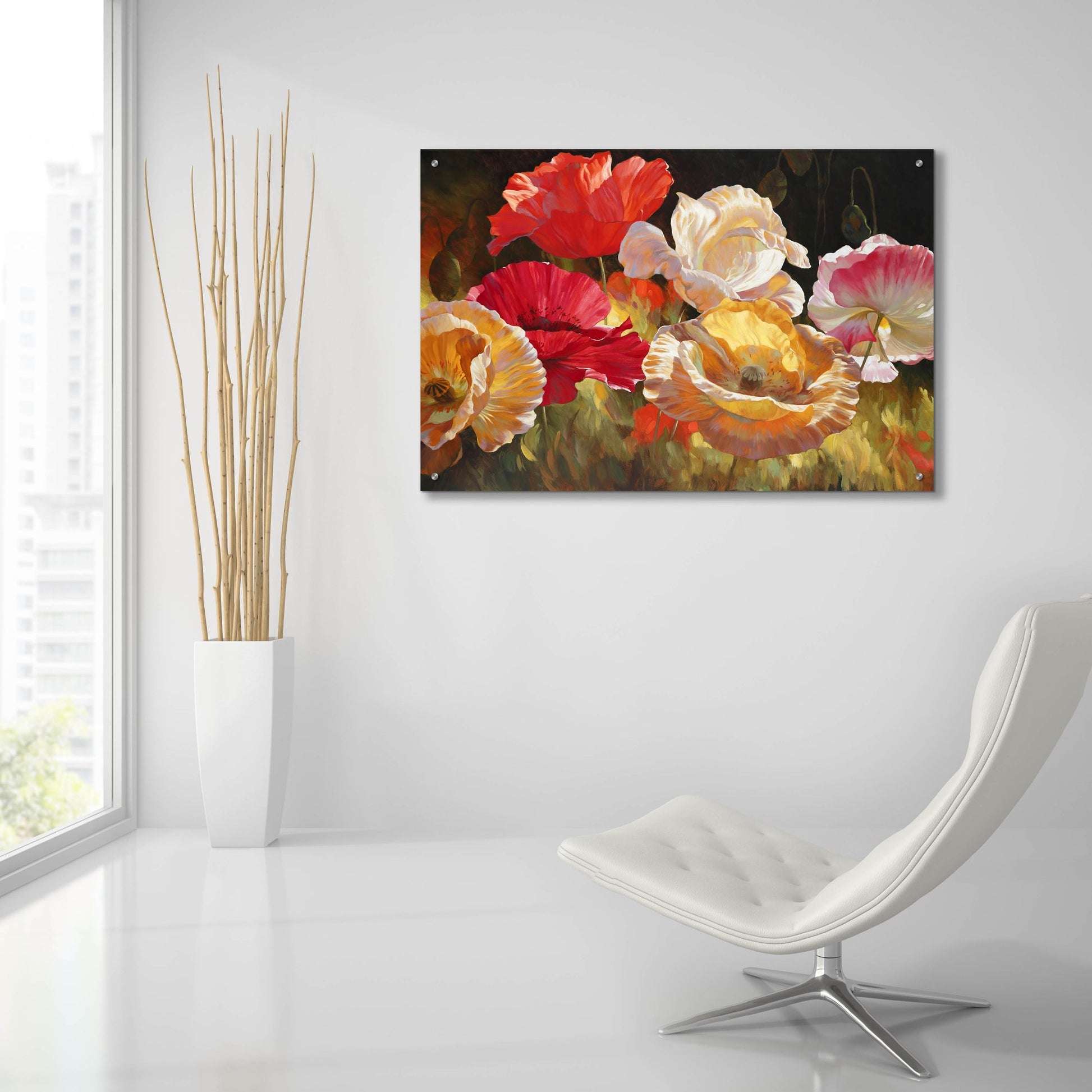 Epic Art ' Poppy Celebration' by Emma Styles, Acrylic Glass Wall Art,36x24