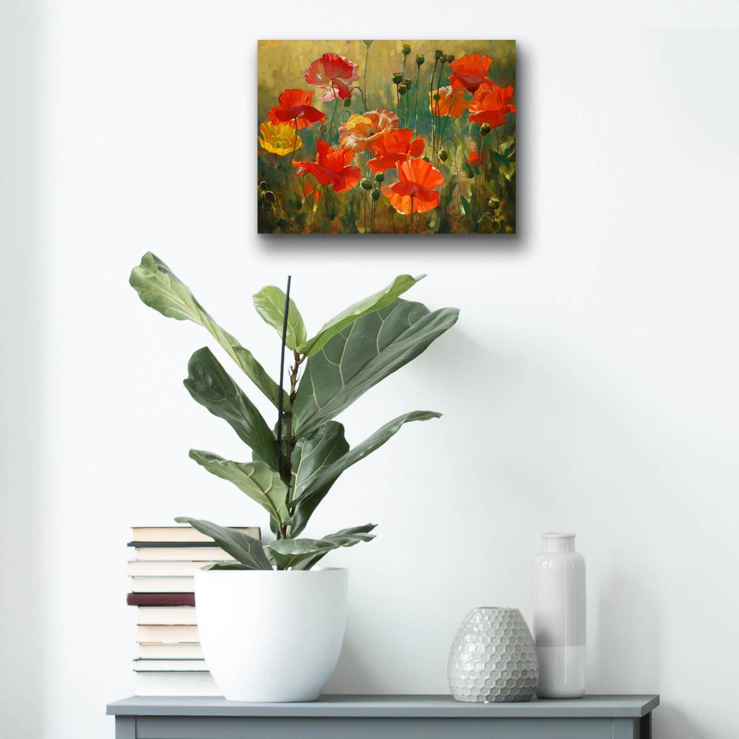 Epic Art ' Poppy Fields' by Emma Styles, Acrylic Glass Wall Art,16x12