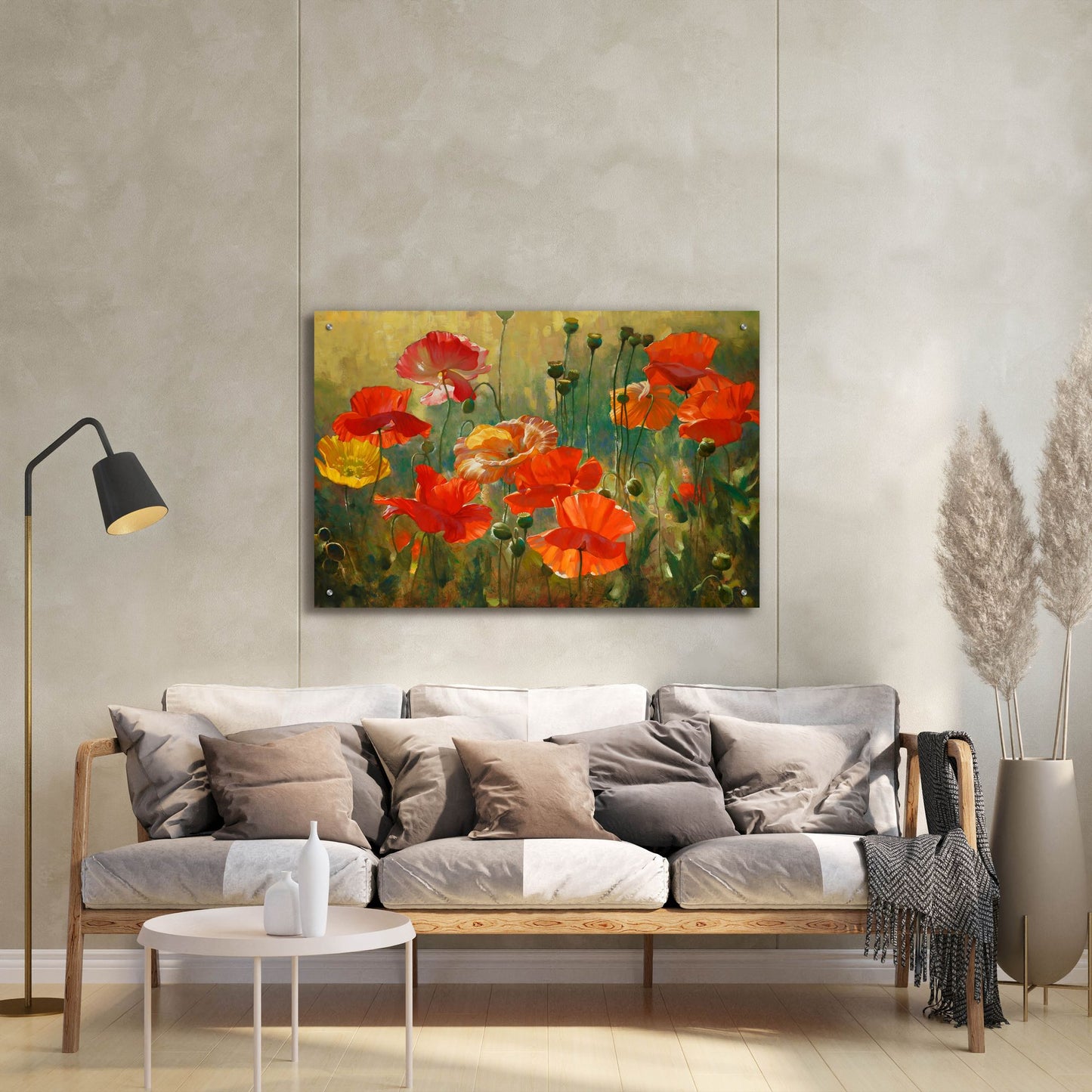 Epic Art ' Poppy Fields' by Emma Styles, Acrylic Glass Wall Art,36x24