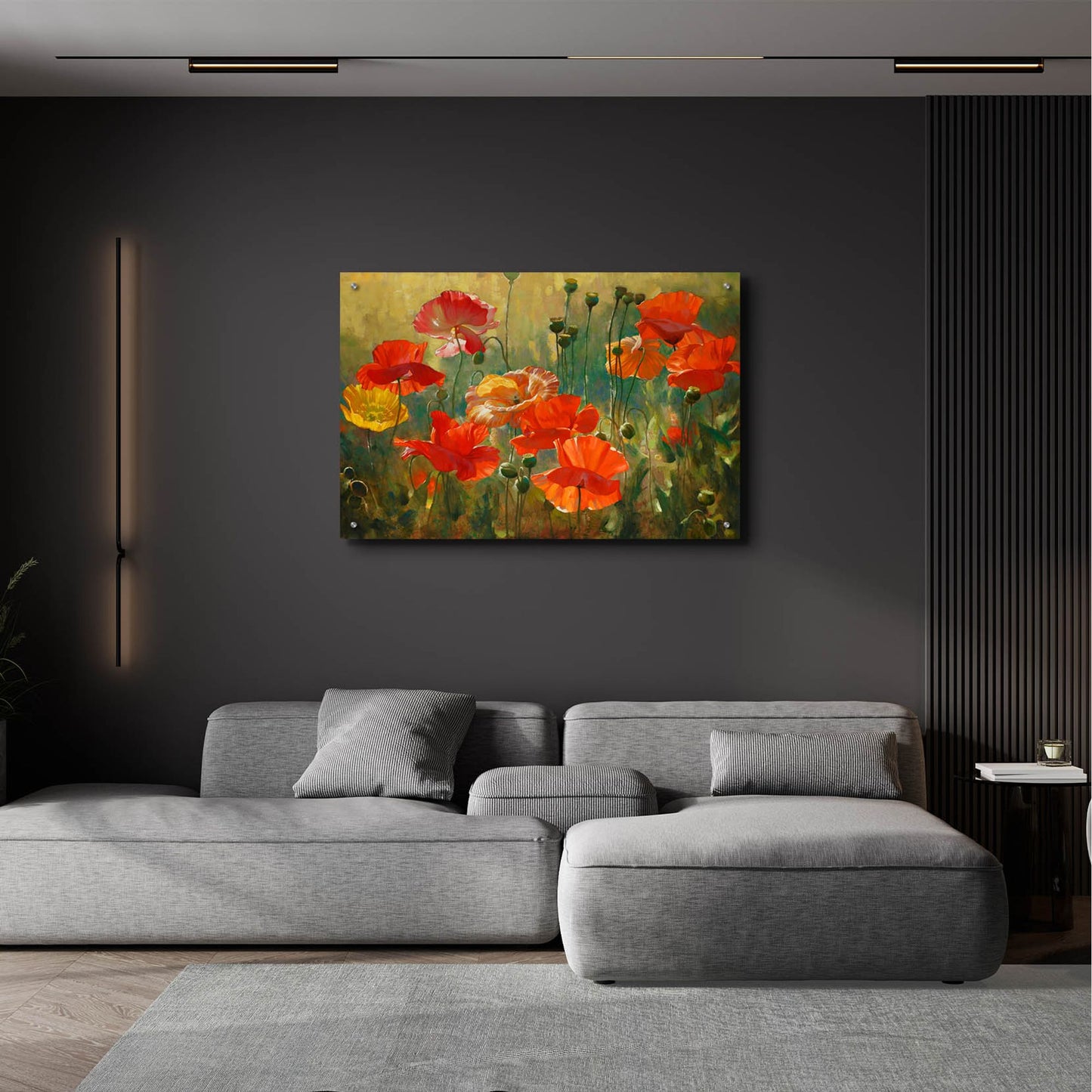 Epic Art ' Poppy Fields' by Emma Styles, Acrylic Glass Wall Art,36x24