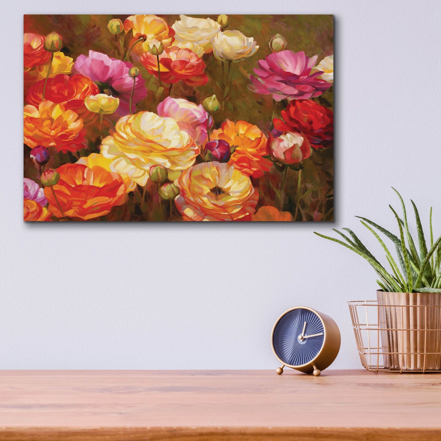 Epic Art ' Ranunculus Garden' by Emma Styles, Acrylic Glass Wall Art,16x12