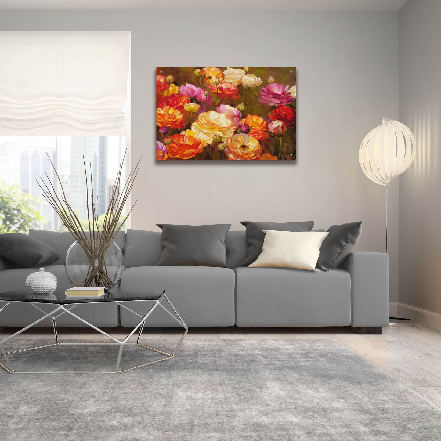 Epic Art ' Ranunculus Garden' by Emma Styles, Acrylic Glass Wall Art,36x24