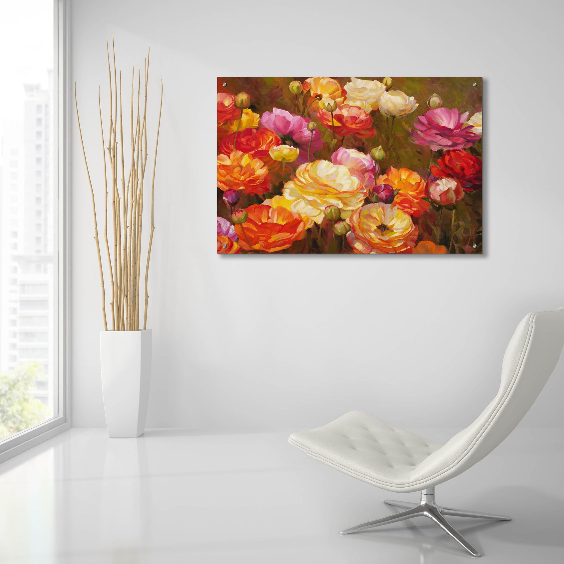 Epic Art ' Ranunculus Garden' by Emma Styles, Acrylic Glass Wall Art,36x24