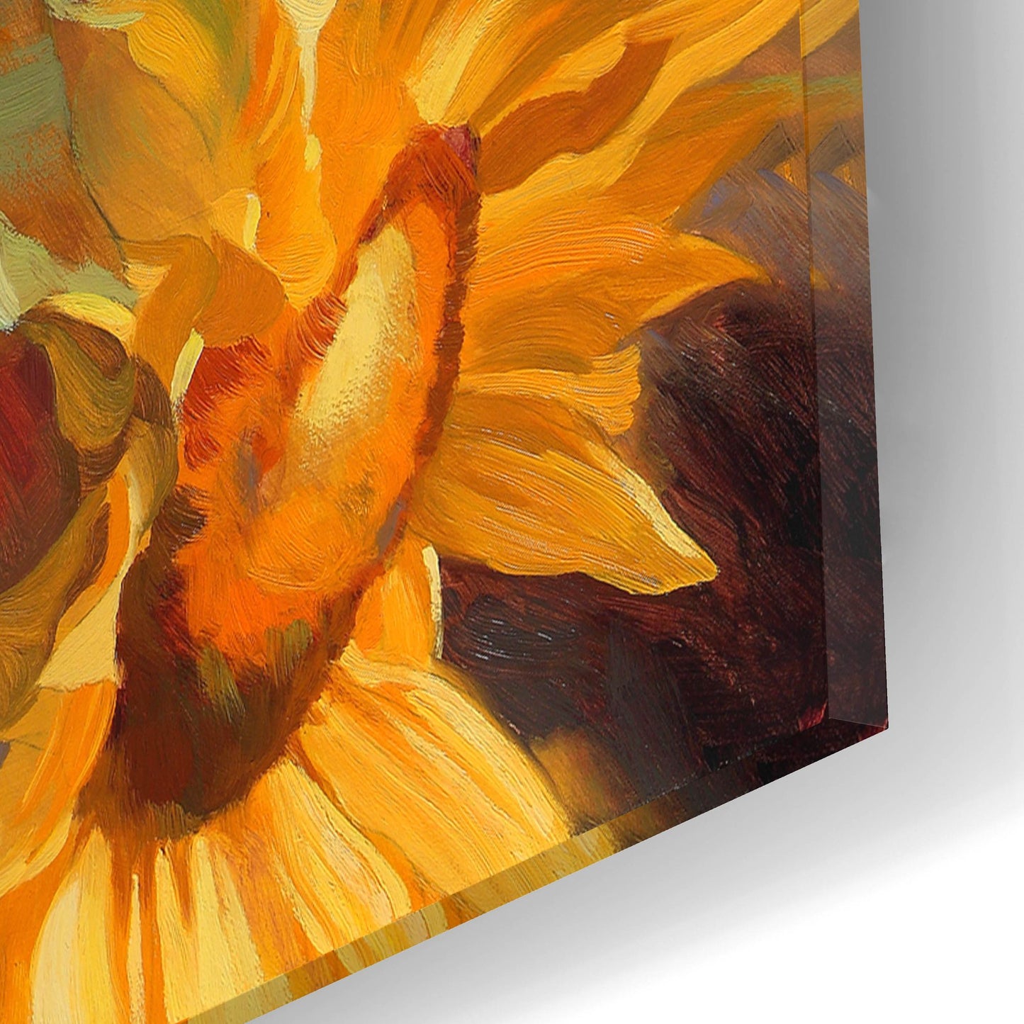 Epic Art ' Sunflower' by Emma Styles, Acrylic Glass Wall Art,16x12