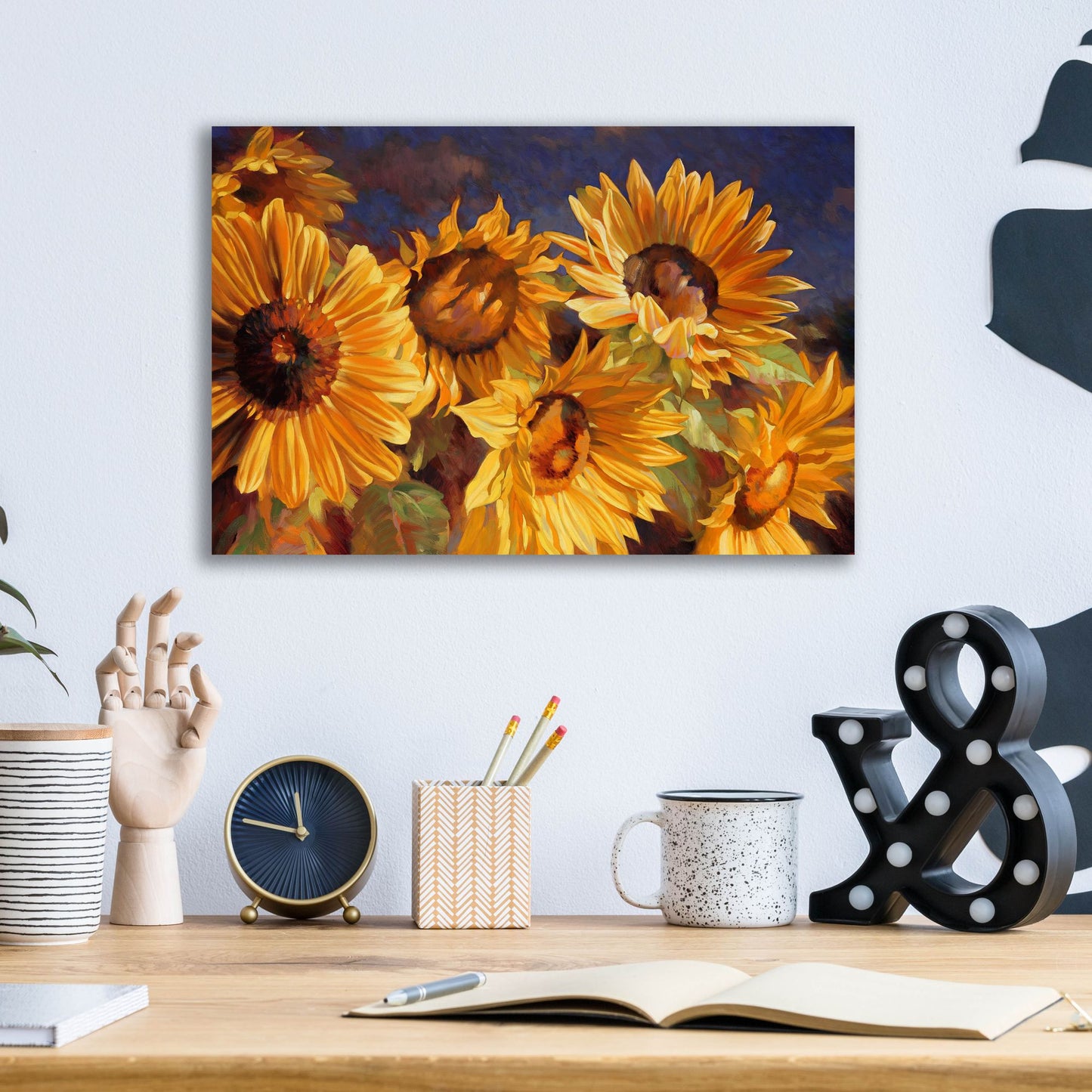 Epic Art ' Sunflower' by Emma Styles, Acrylic Glass Wall Art,16x12