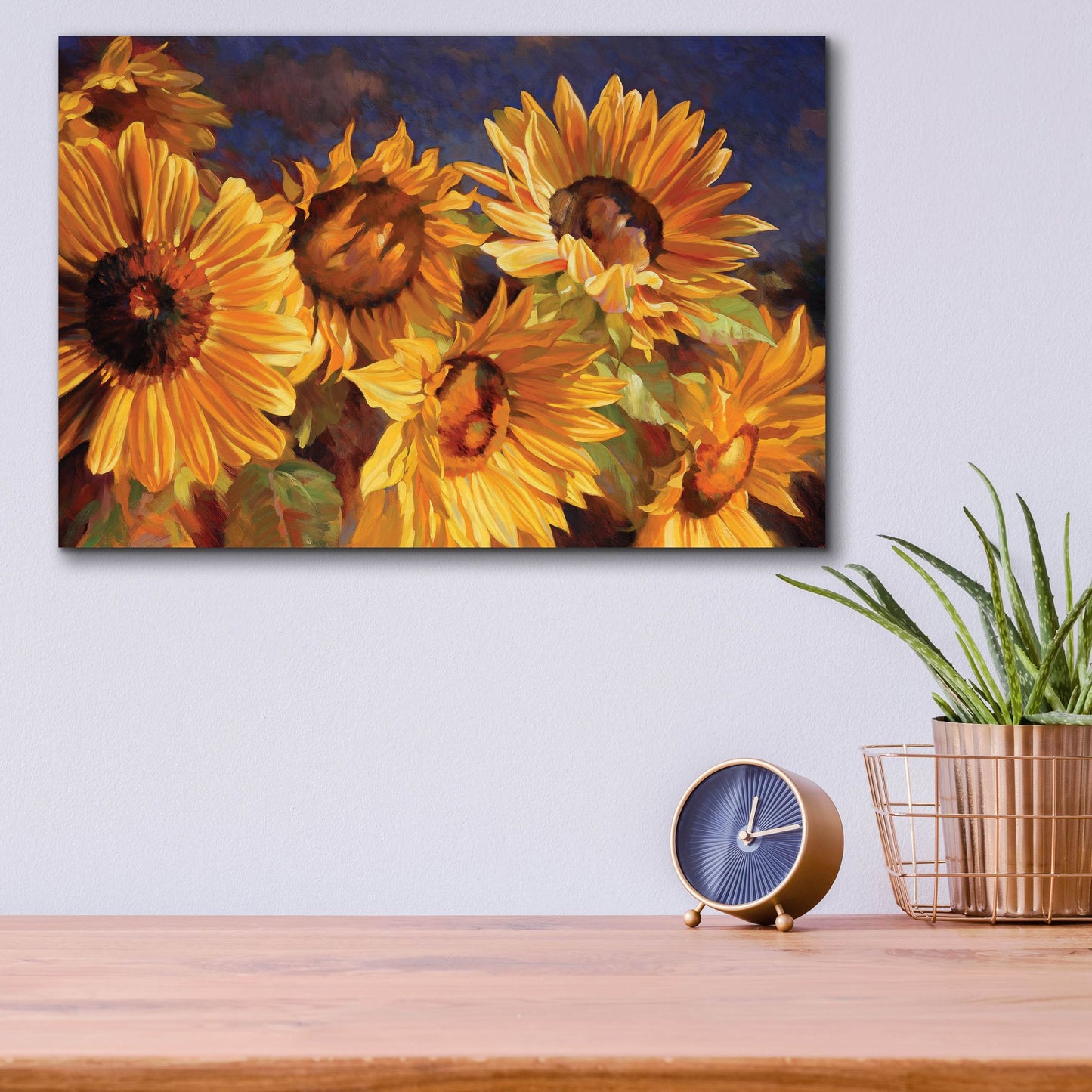 Epic Art ' Sunflower' by Emma Styles, Acrylic Glass Wall Art,16x12