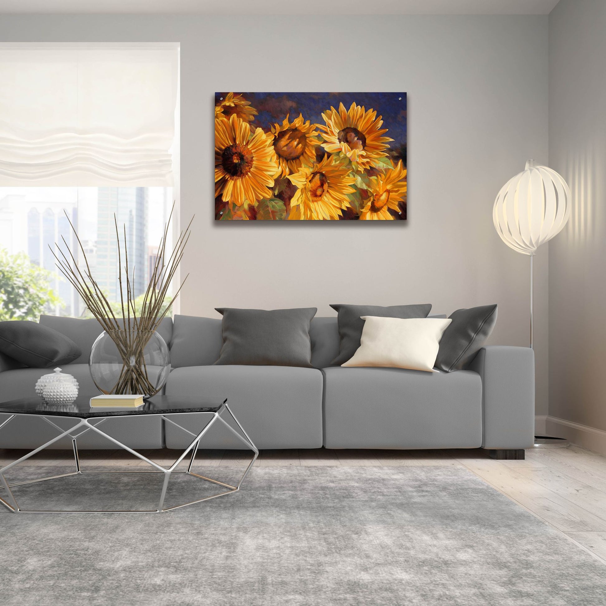 Epic Art ' Sunflower' by Emma Styles, Acrylic Glass Wall Art,36x24