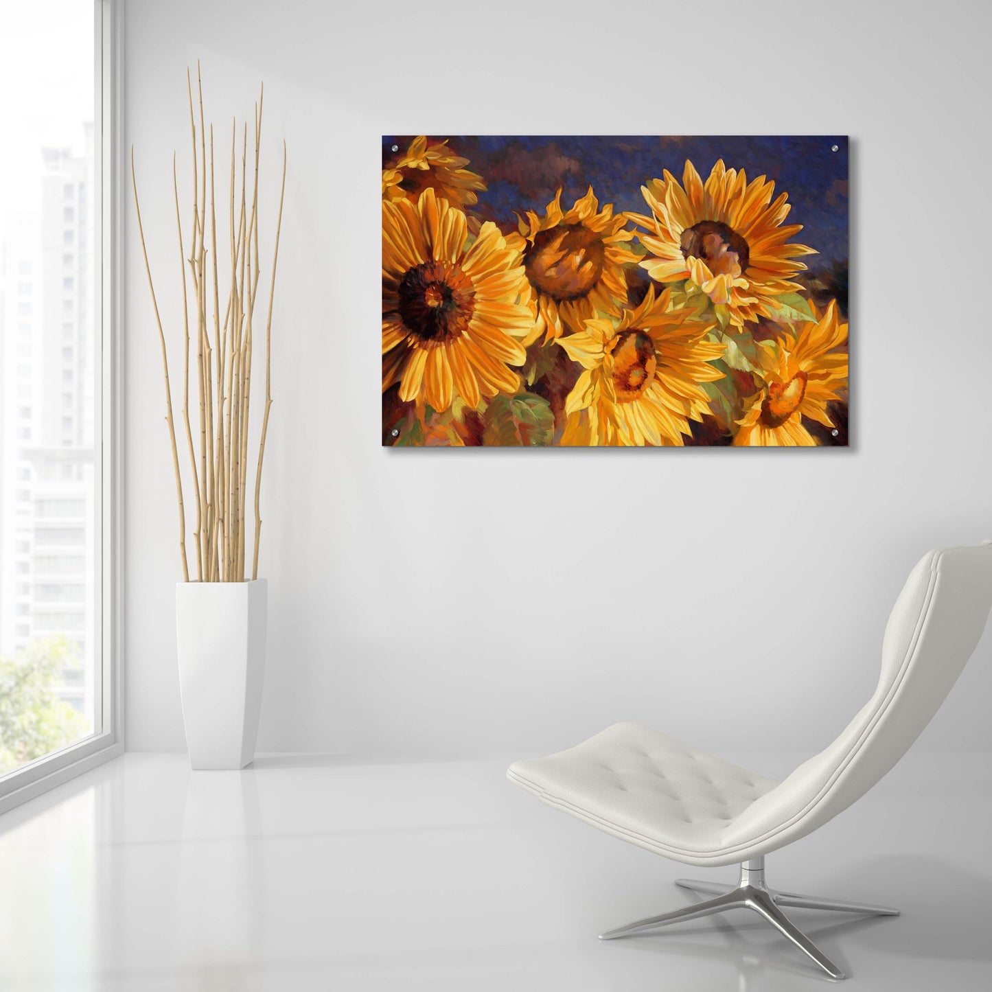 Epic Art ' Sunflower' by Emma Styles, Acrylic Glass Wall Art,36x24