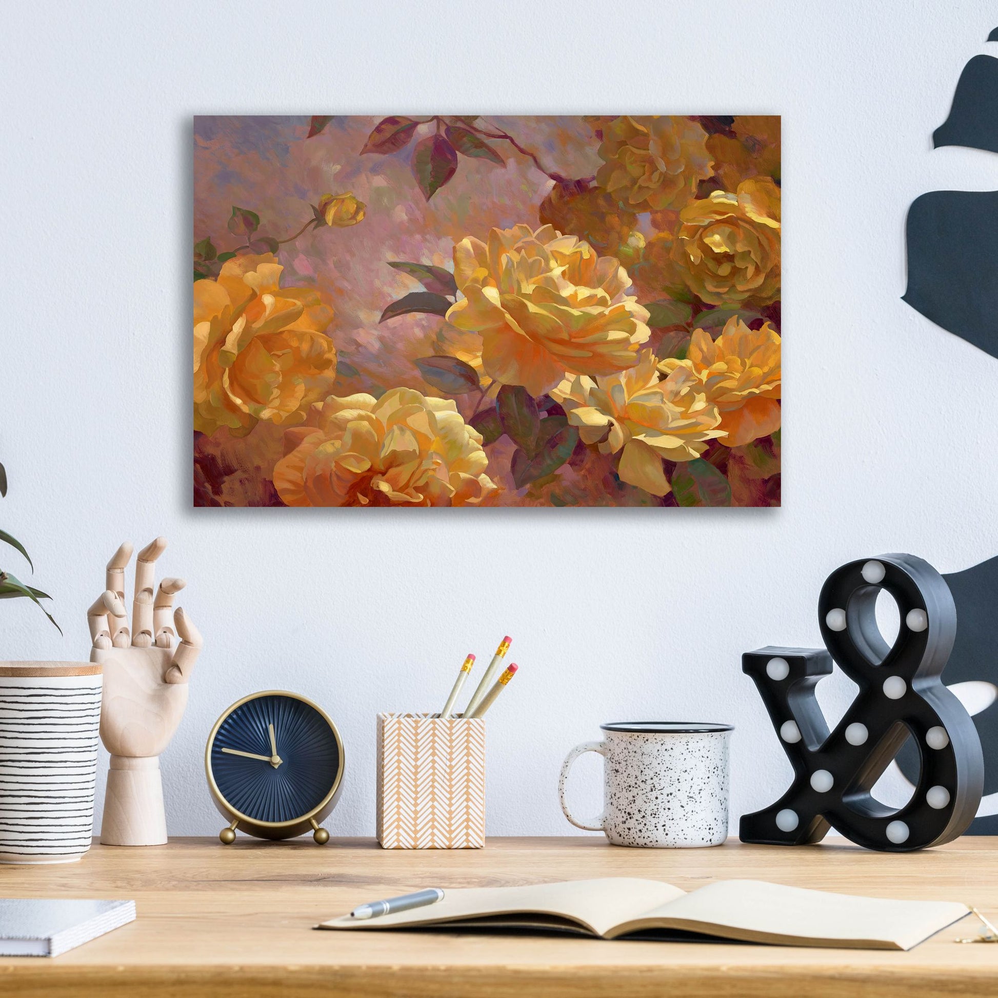 Epic Art ' Golden Glow' by Emma Styles, Acrylic Glass Wall Art,16x12