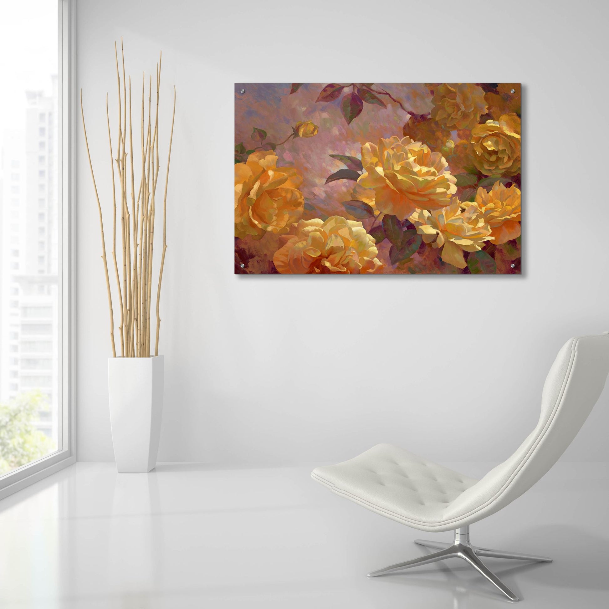 Epic Art ' Golden Glow' by Emma Styles, Acrylic Glass Wall Art,36x24