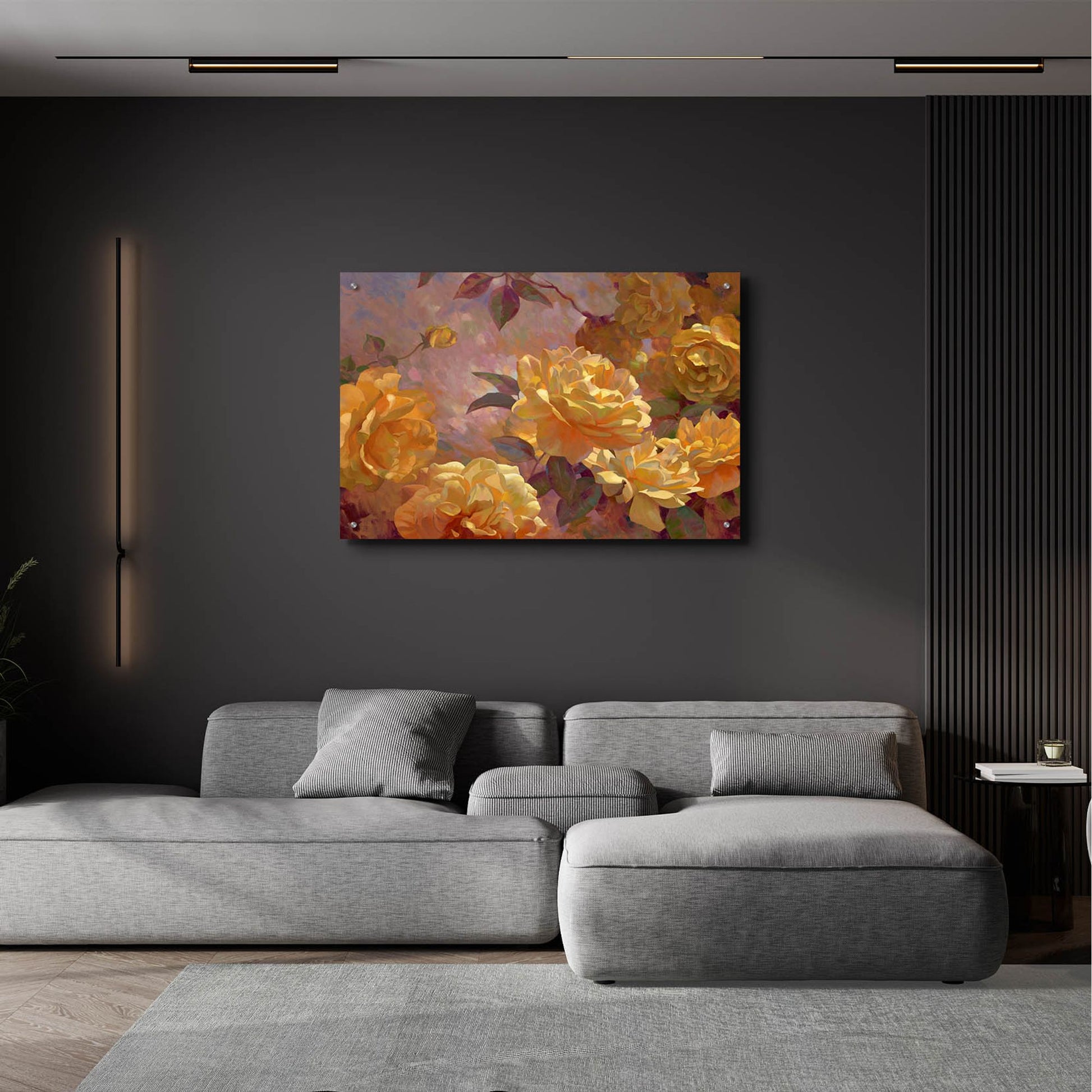 Epic Art ' Golden Glow' by Emma Styles, Acrylic Glass Wall Art,36x24