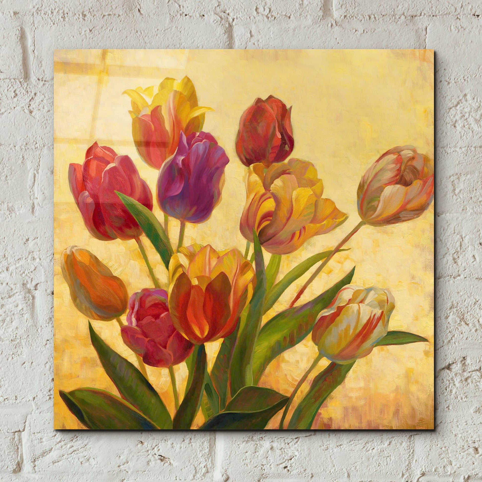 Epic Art ' Tulip Bouquet' by Emma Styles, Acrylic Glass Wall Art,12x12