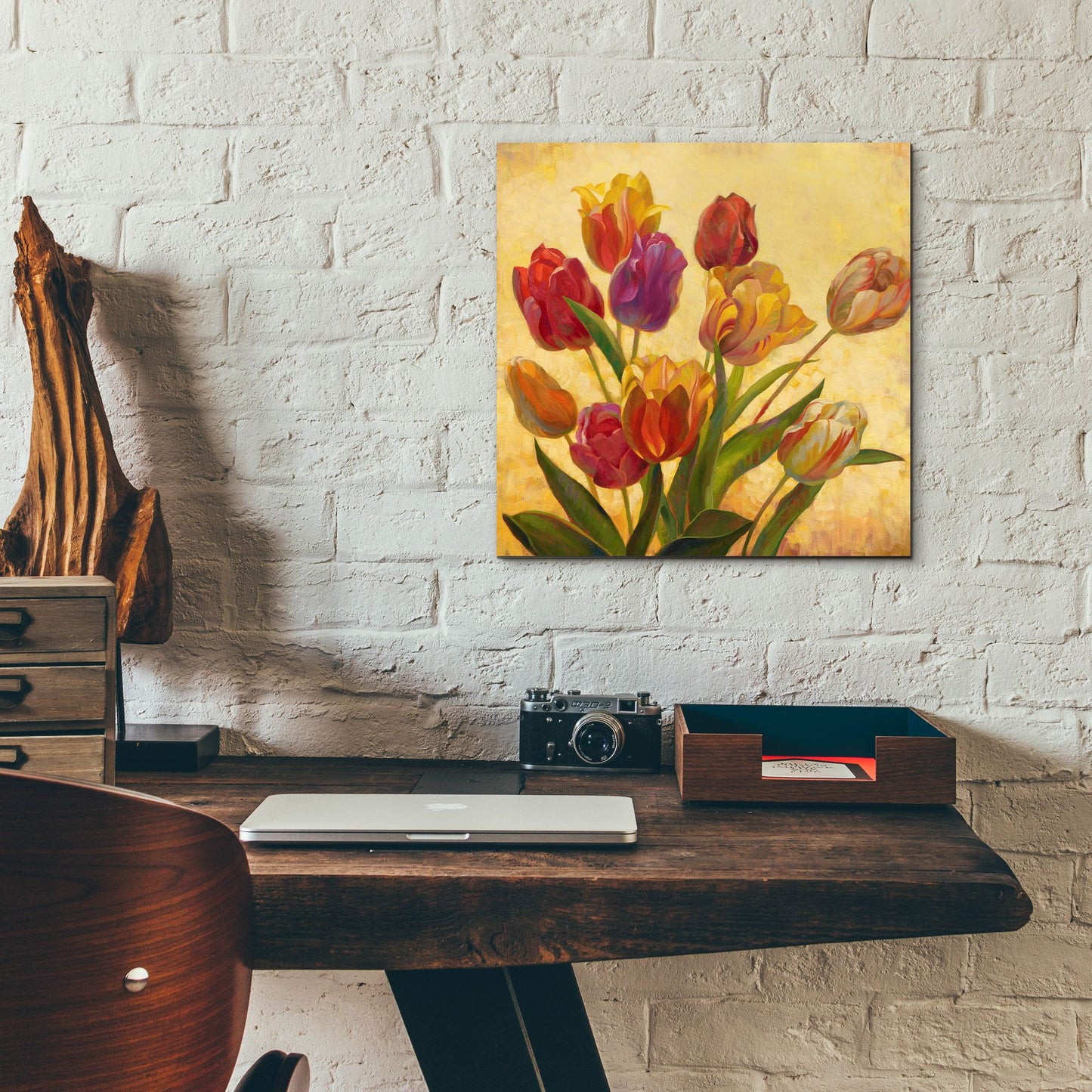 Epic Art ' Tulip Bouquet' by Emma Styles, Acrylic Glass Wall Art,12x12