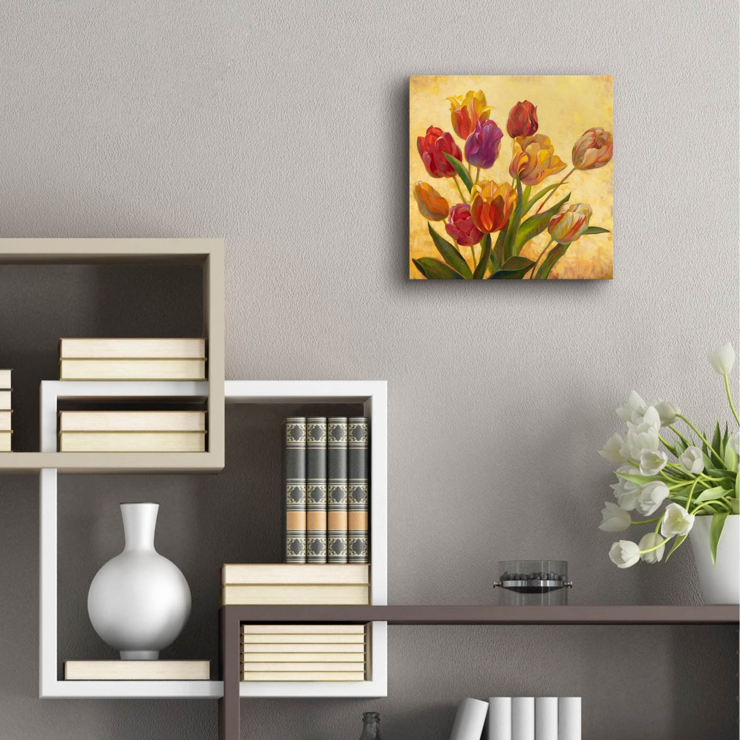 Epic Art ' Tulip Bouquet' by Emma Styles, Acrylic Glass Wall Art,12x12