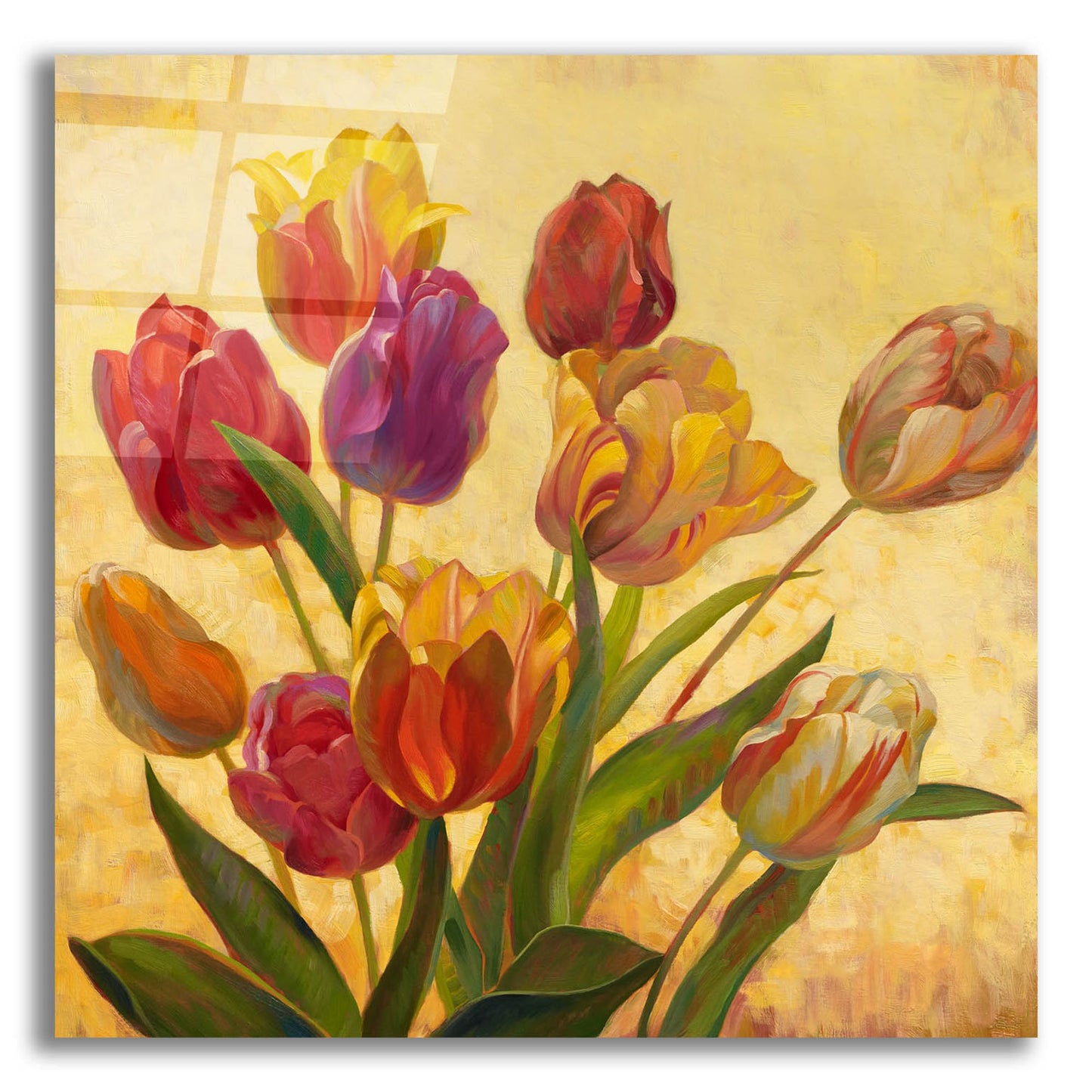 Epic Art ' Tulip Bouquet' by Emma Styles, Acrylic Glass Wall Art,12x12