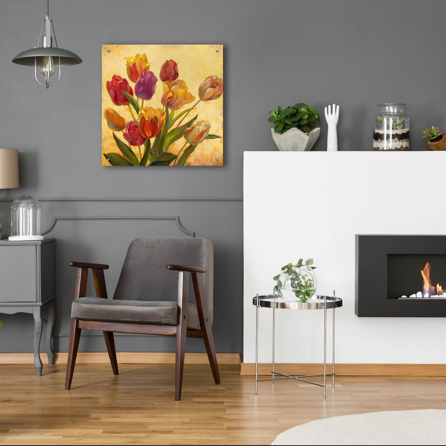 Epic Art ' Tulip Bouquet' by Emma Styles, Acrylic Glass Wall Art,24x24