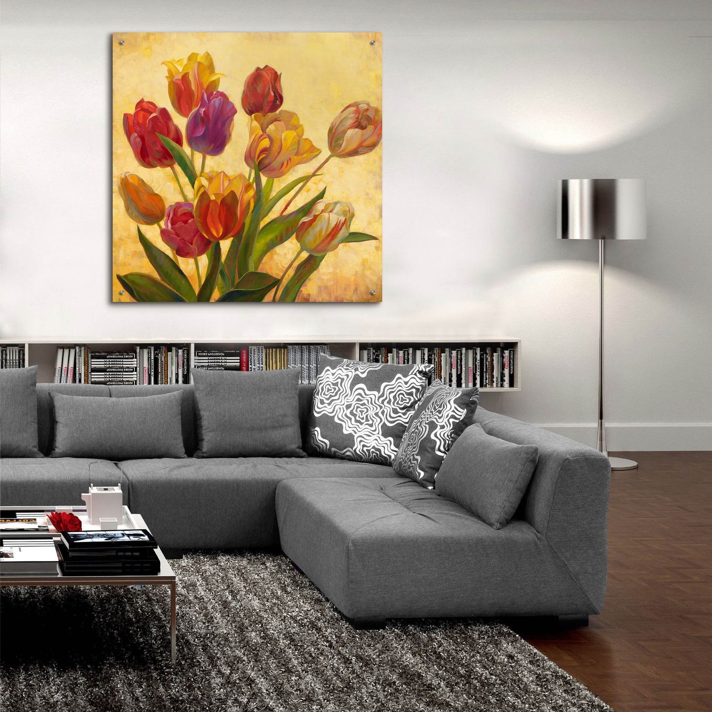 Epic Art ' Tulip Bouquet' by Emma Styles, Acrylic Glass Wall Art,36x36