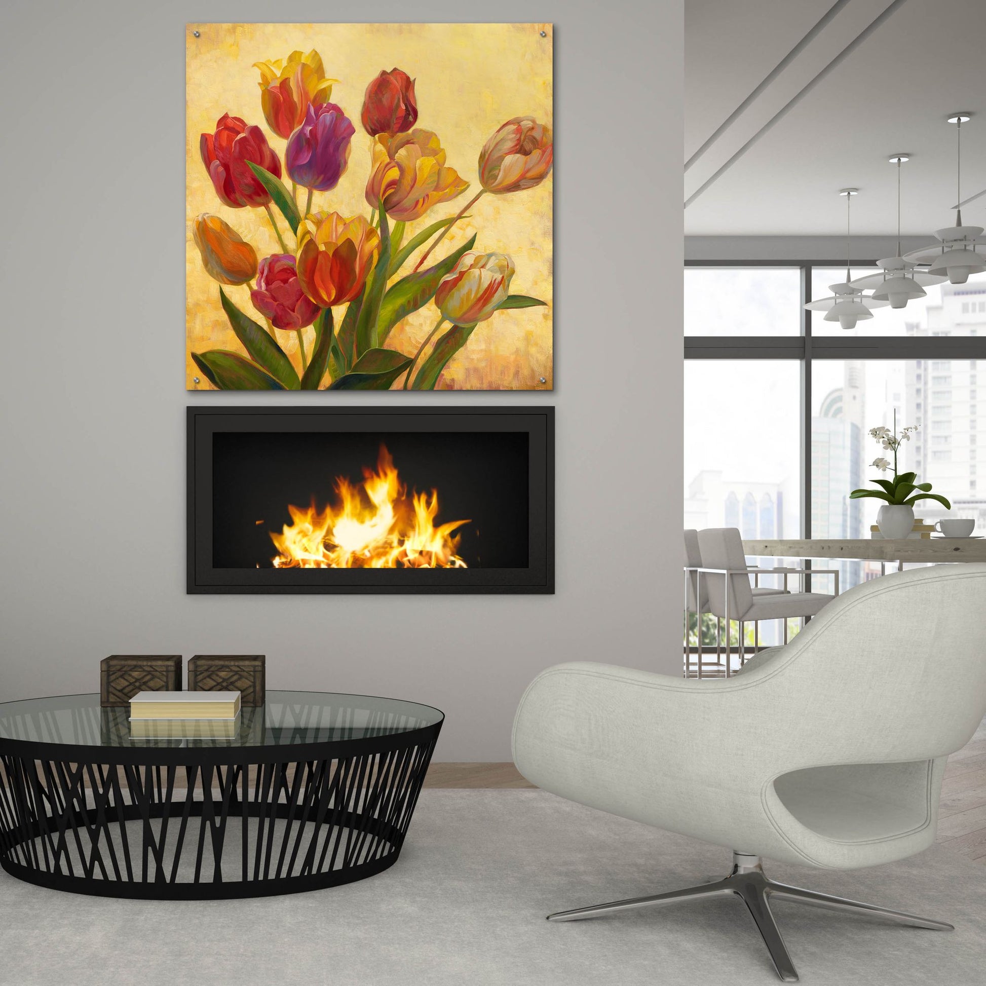 Epic Art ' Tulip Bouquet' by Emma Styles, Acrylic Glass Wall Art,36x36