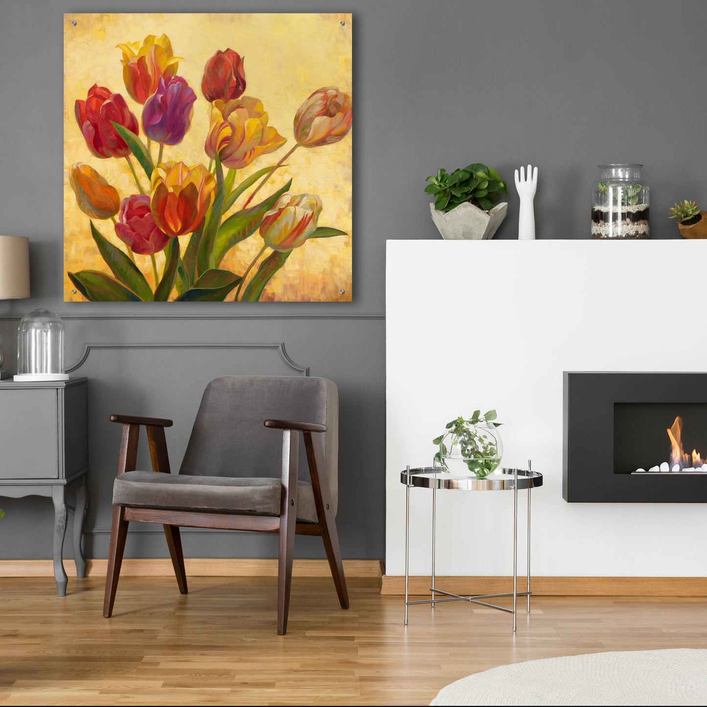 Epic Art ' Tulip Bouquet' by Emma Styles, Acrylic Glass Wall Art,36x36