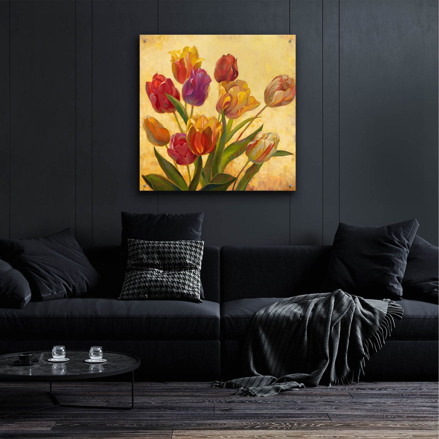 Epic Art ' Tulip Bouquet' by Emma Styles, Acrylic Glass Wall Art,36x36