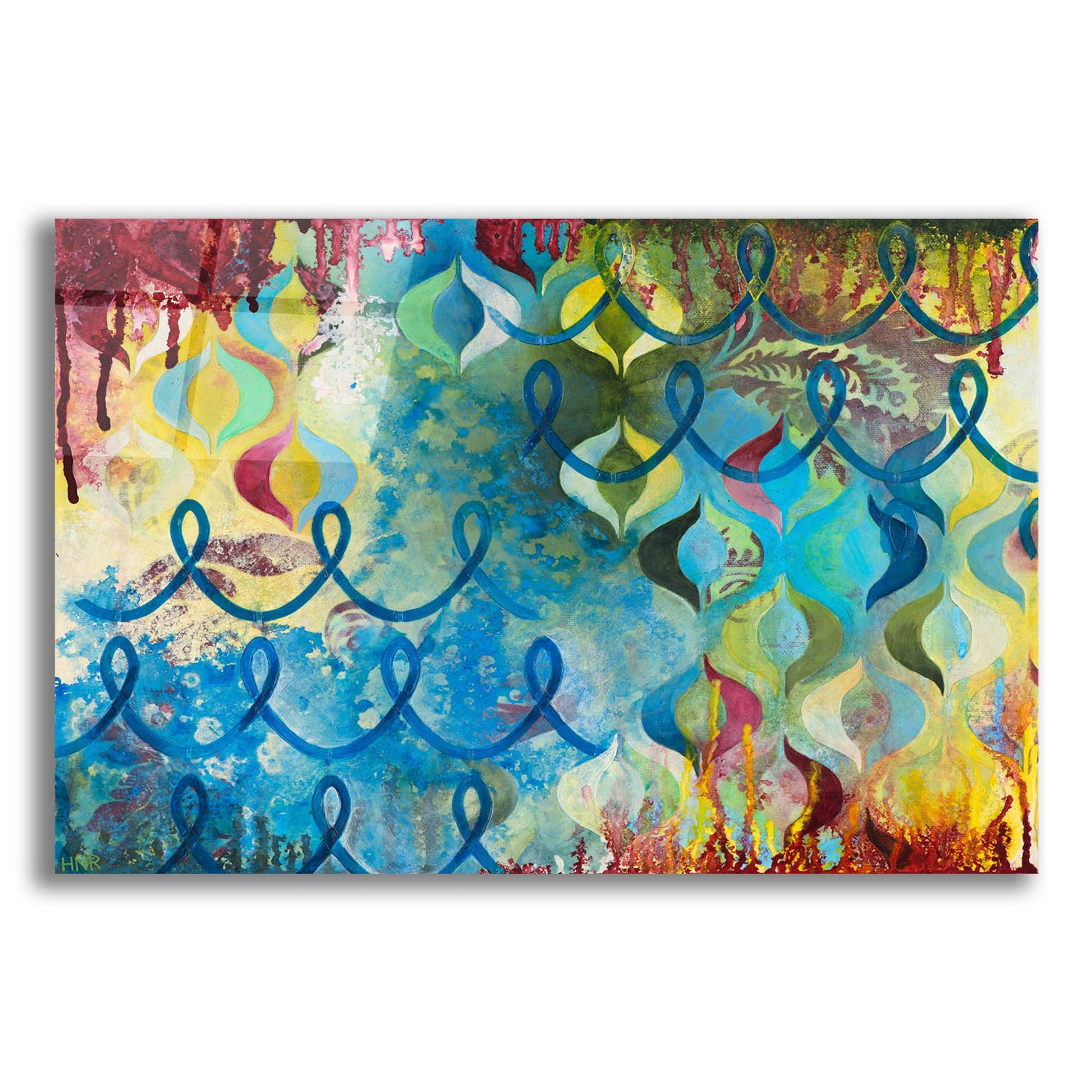 Epic Art ' Bubbling Up' by Heather Noel Robinson, Acrylic Glass Wall Art,24x16