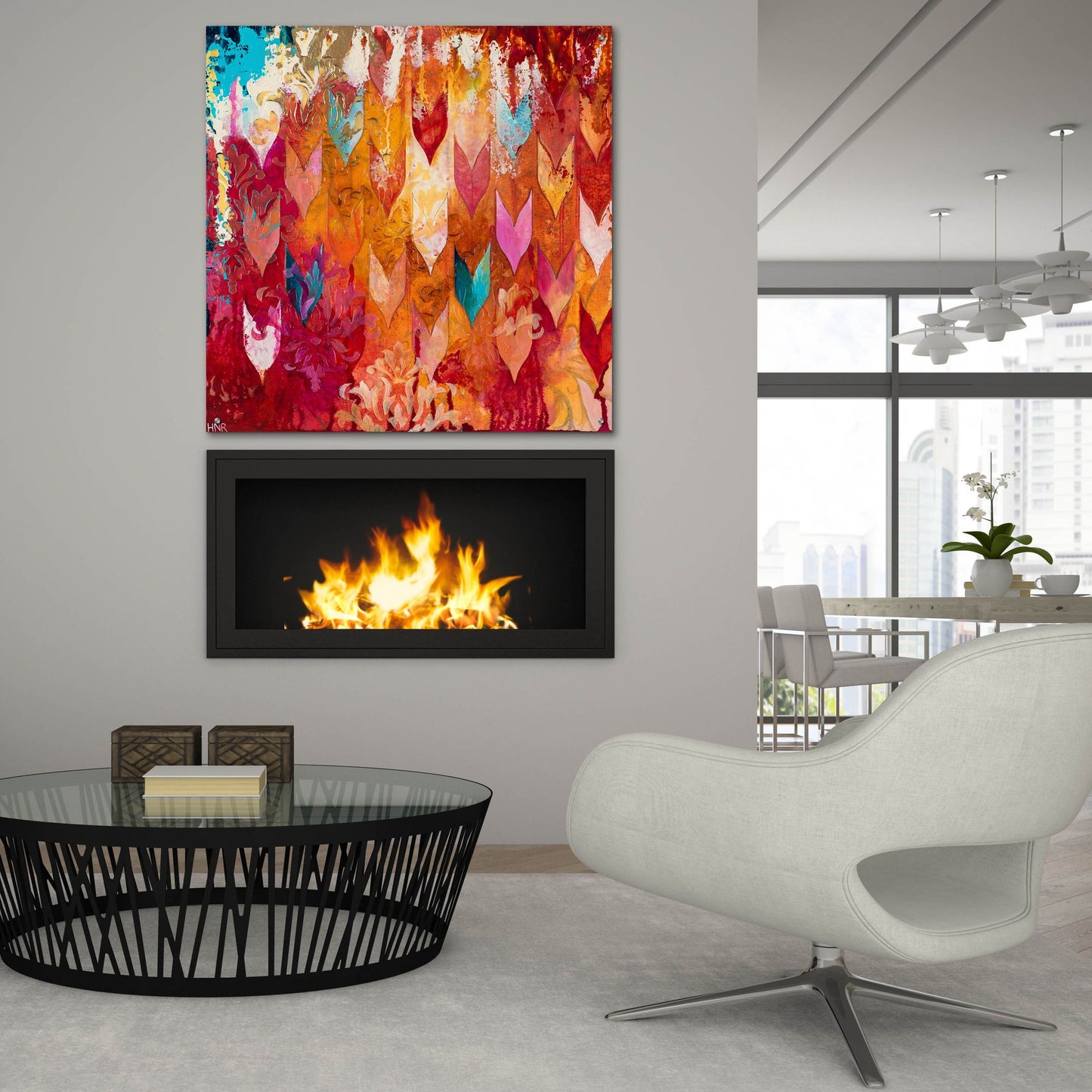 Epic Art ' Love Falls From The Sky' by Heather Noel Robinson, Acrylic Glass Wall Art,36x36