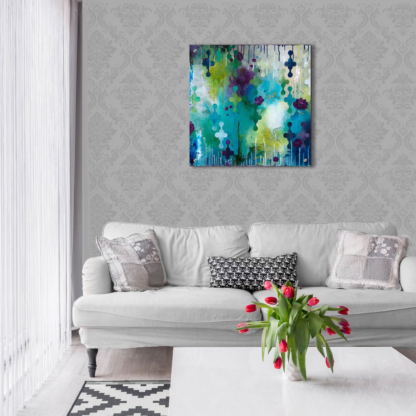 Epic Art ' Seafoam Storm One' by Heather Noel Robinson, Acrylic Glass Wall Art,24x24