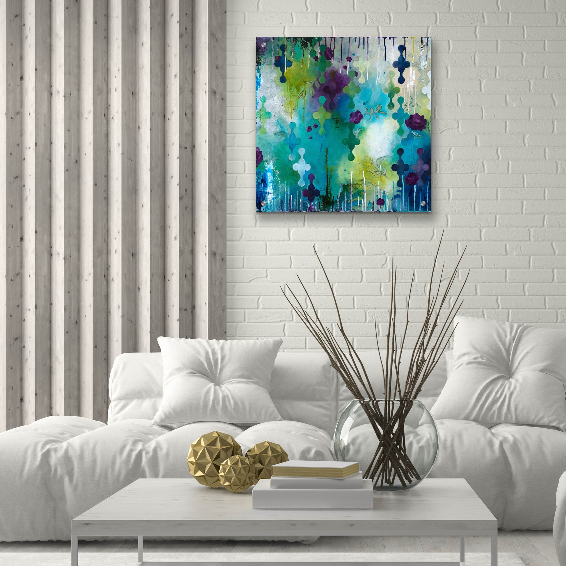 Epic Art ' Seafoam Storm One' by Heather Noel Robinson, Acrylic Glass Wall Art,24x24