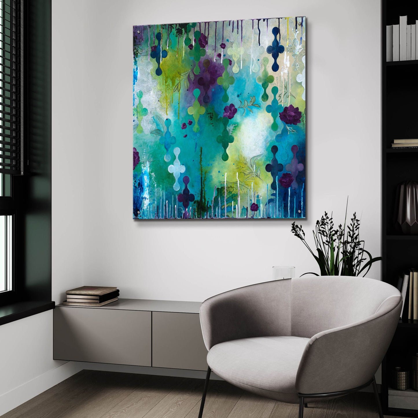Epic Art ' Seafoam Storm One' by Heather Noel Robinson, Acrylic Glass Wall Art,36x36