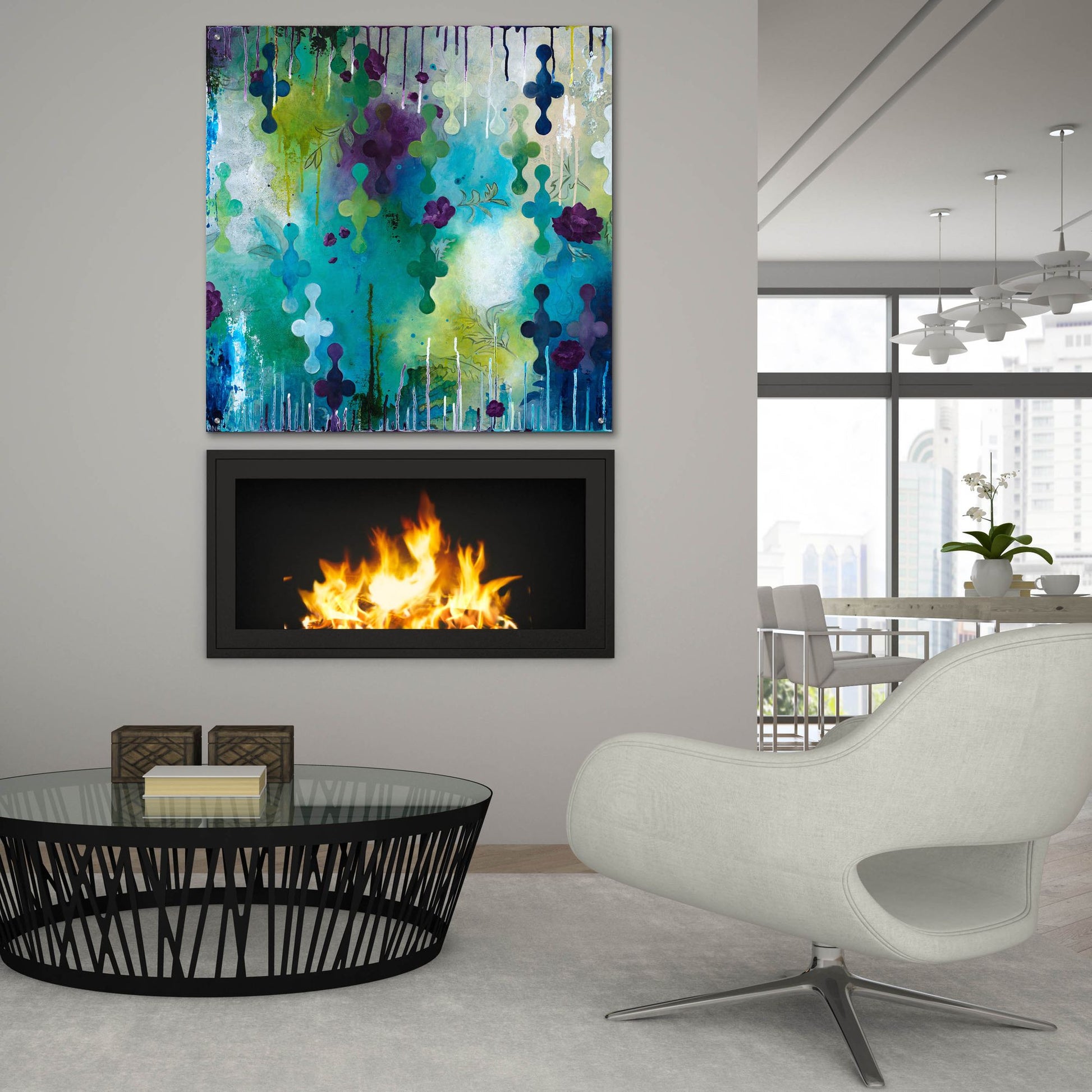 Epic Art ' Seafoam Storm One' by Heather Noel Robinson, Acrylic Glass Wall Art,36x36