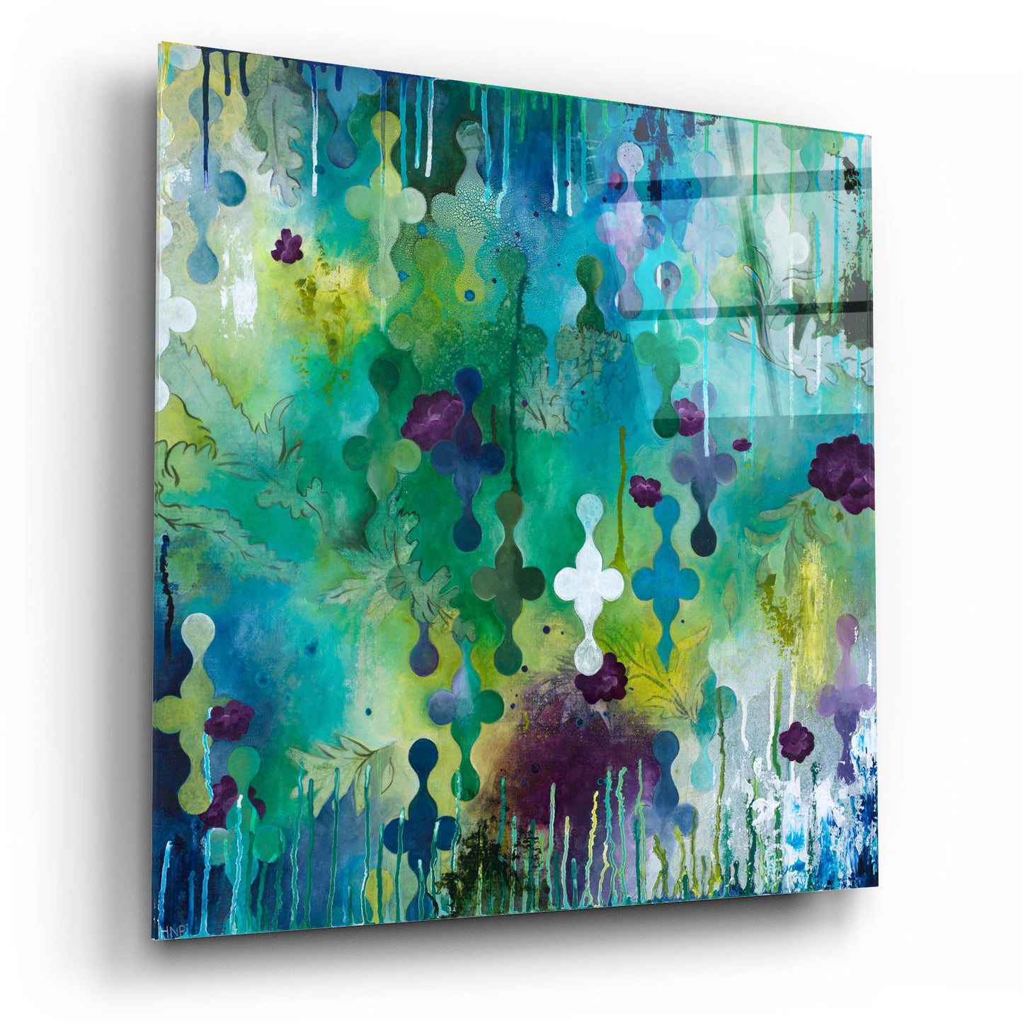 Epic Art ' Seafoam Storm Two' by Heather Noel Robinson, Acrylic Glass Wall Art,12x12