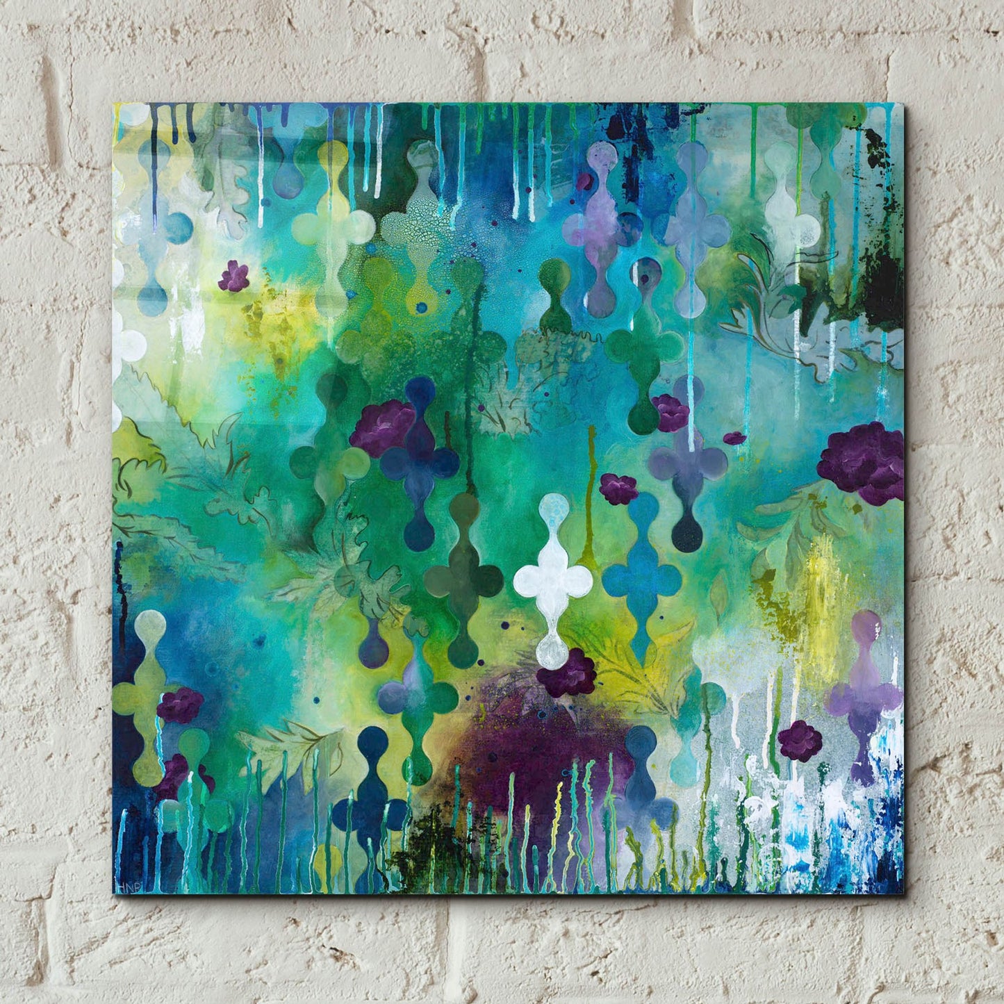 Epic Art ' Seafoam Storm Two' by Heather Noel Robinson, Acrylic Glass Wall Art,12x12