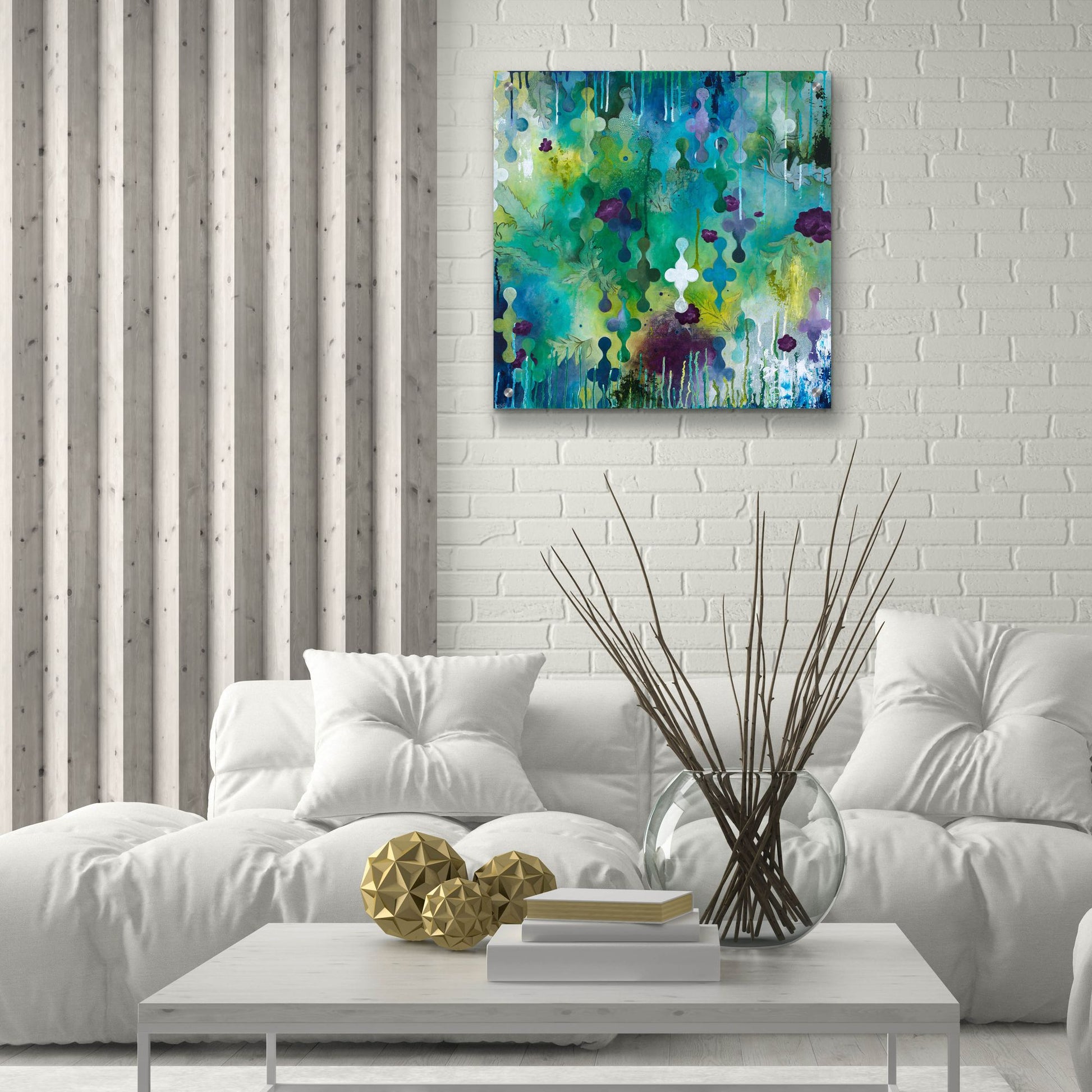 Epic Art ' Seafoam Storm Two' by Heather Noel Robinson, Acrylic Glass Wall Art,24x24