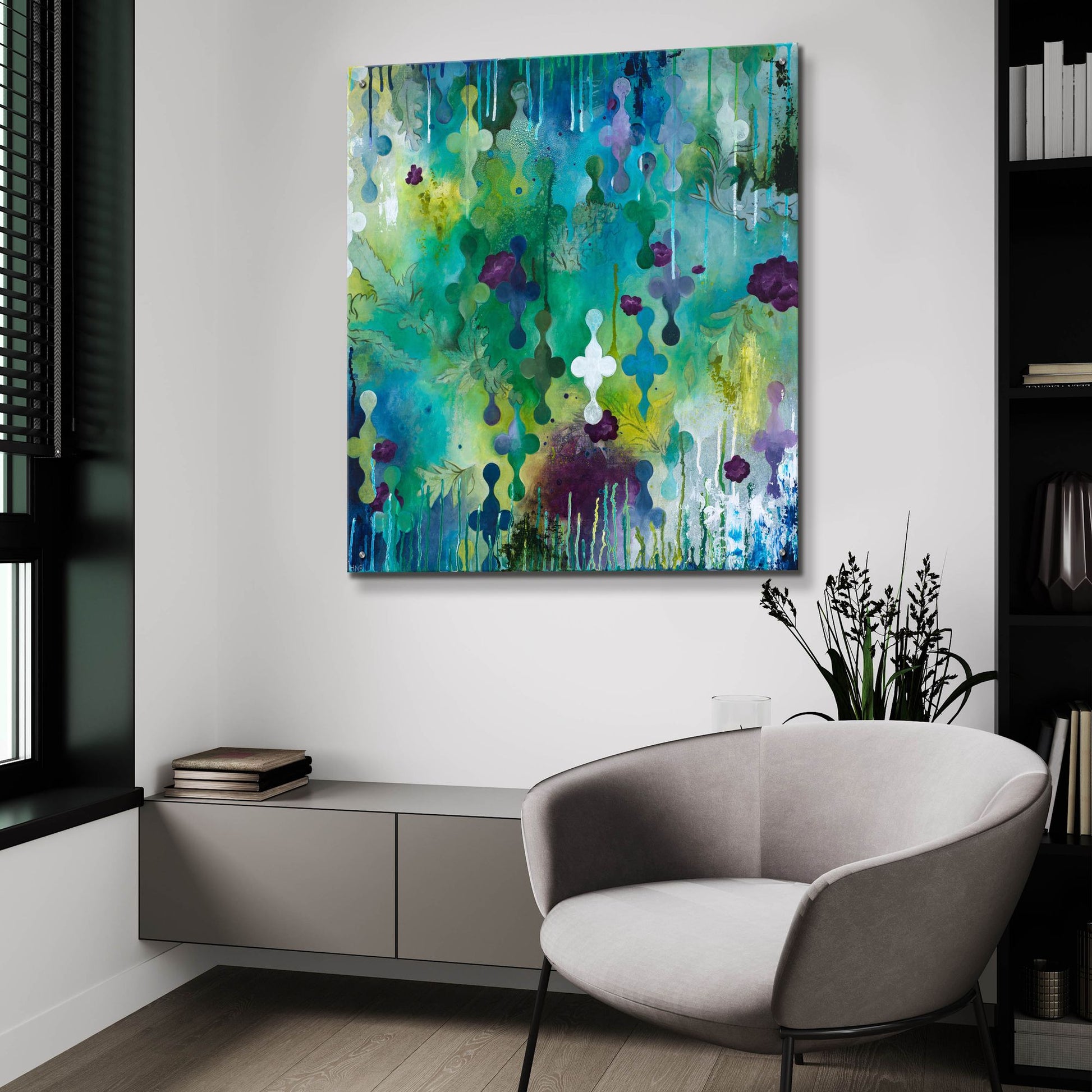 Epic Art ' Seafoam Storm Two' by Heather Noel Robinson, Acrylic Glass Wall Art,36x36