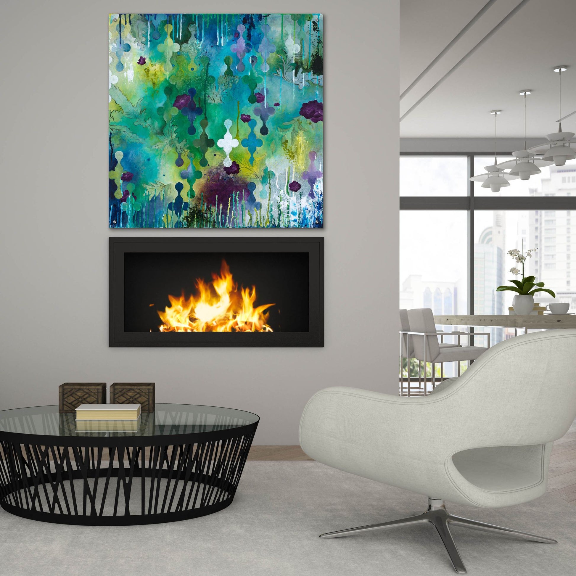 Epic Art ' Seafoam Storm Two' by Heather Noel Robinson, Acrylic Glass Wall Art,36x36