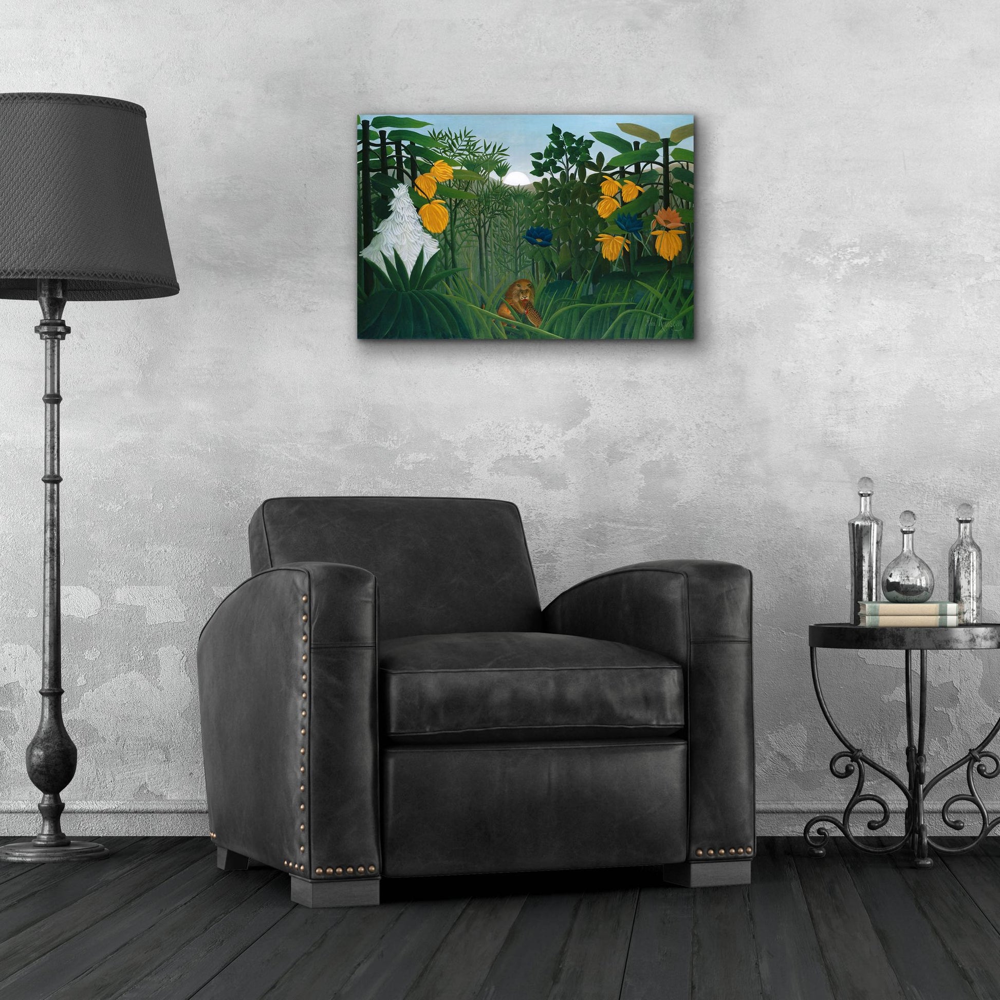 Epic Art ' The Repast of the Lion, 1907' by Henri Rousseau, Acrylic Glass Wall Art,24x16