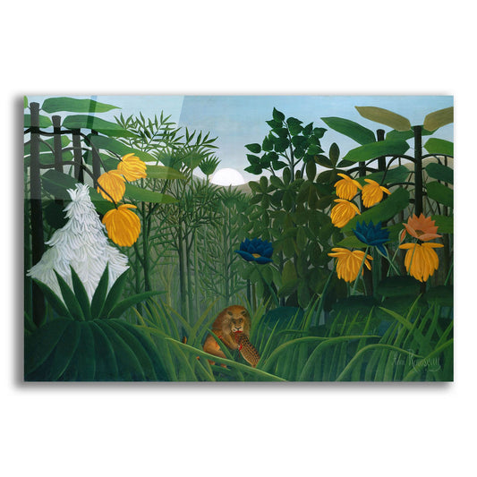 Epic Art ' The Repast of the Lion, 1907' by Henri Rousseau, Acrylic Glass Wall Art