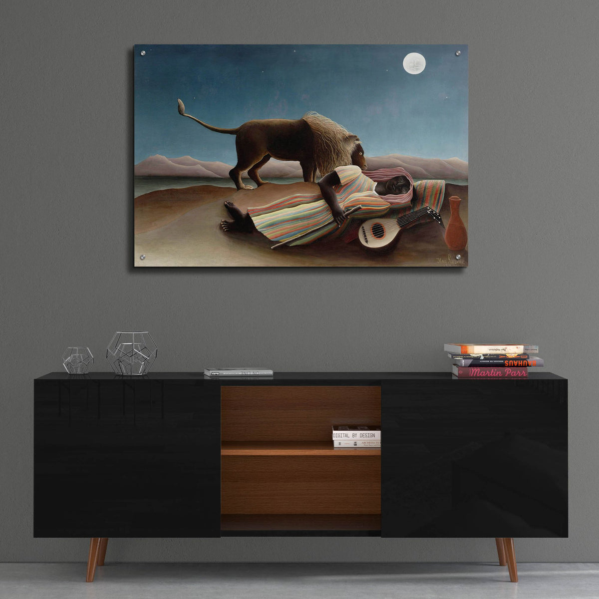 Epic Art ' The Sleeping Gypsy, 1897' by Henri Rousseau, Acrylic Glass Wall Art,36x24