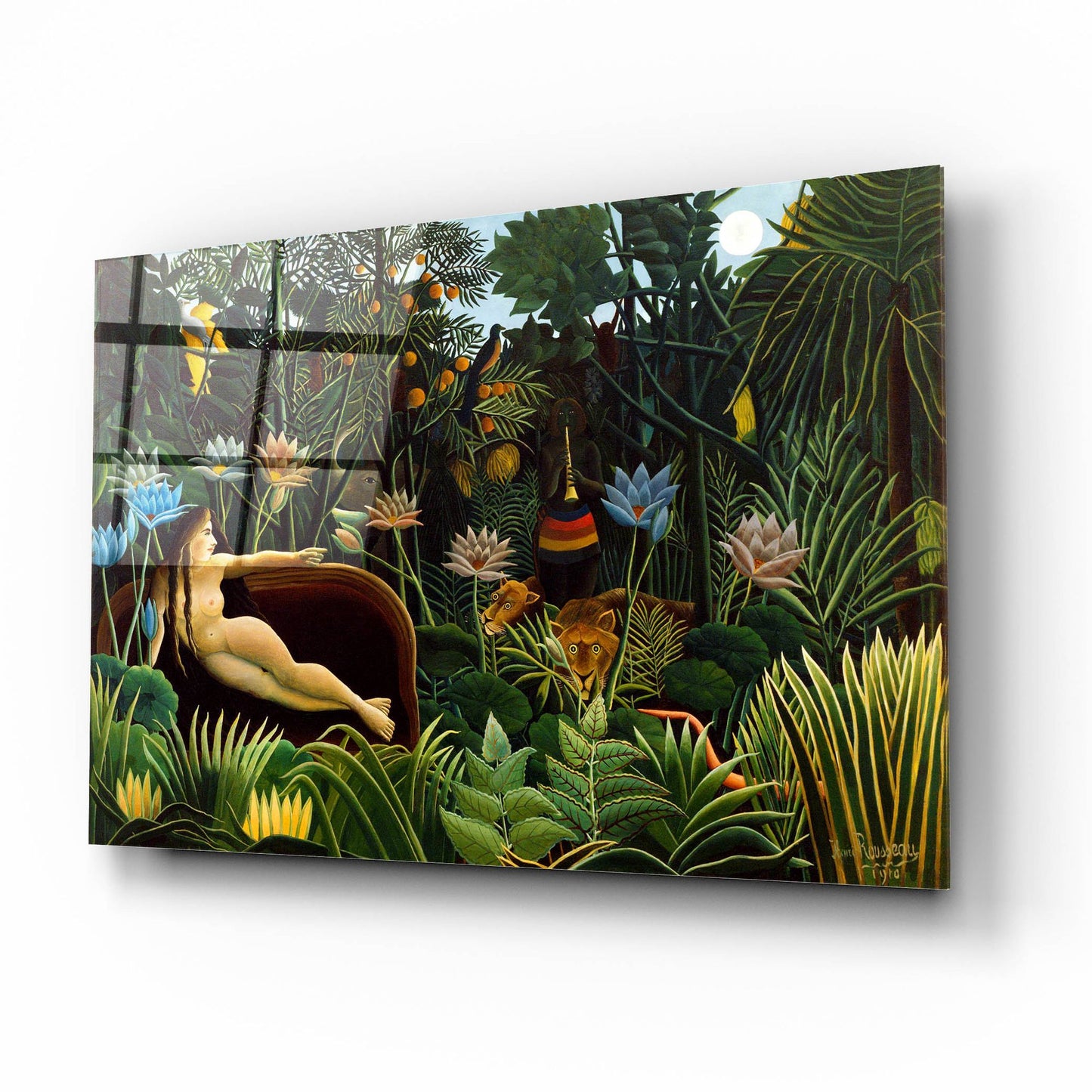 Epic Art ' The Dream, 1910' by Henri Rousseau, Acrylic Glass Wall Art,16x12