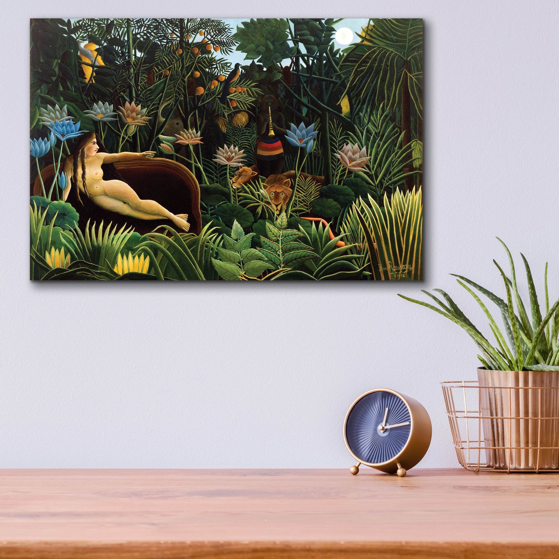 Epic Art ' The Dream, 1910' by Henri Rousseau, Acrylic Glass Wall Art,16x12