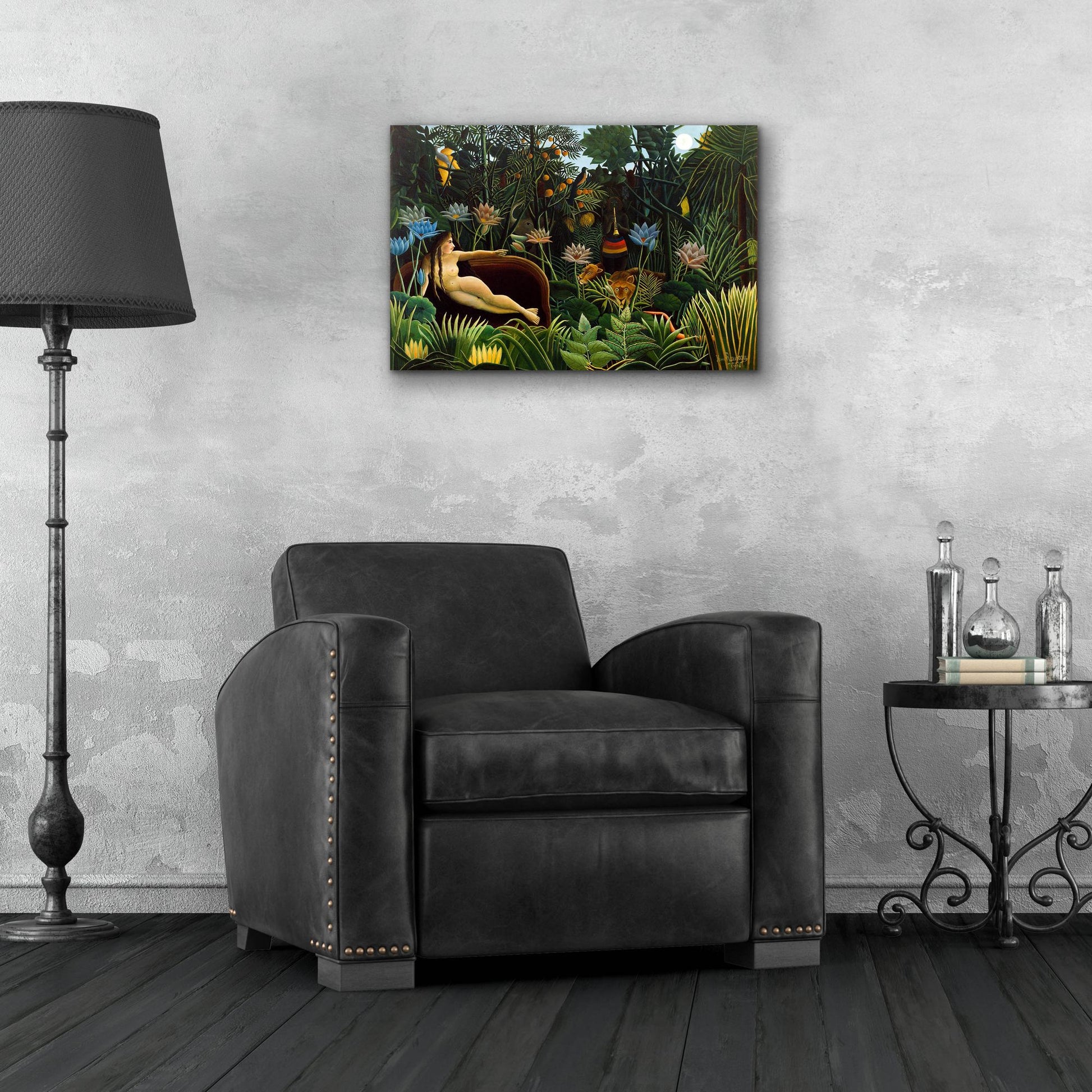 Epic Art ' The Dream, 1910' by Henri Rousseau, Acrylic Glass Wall Art,24x16