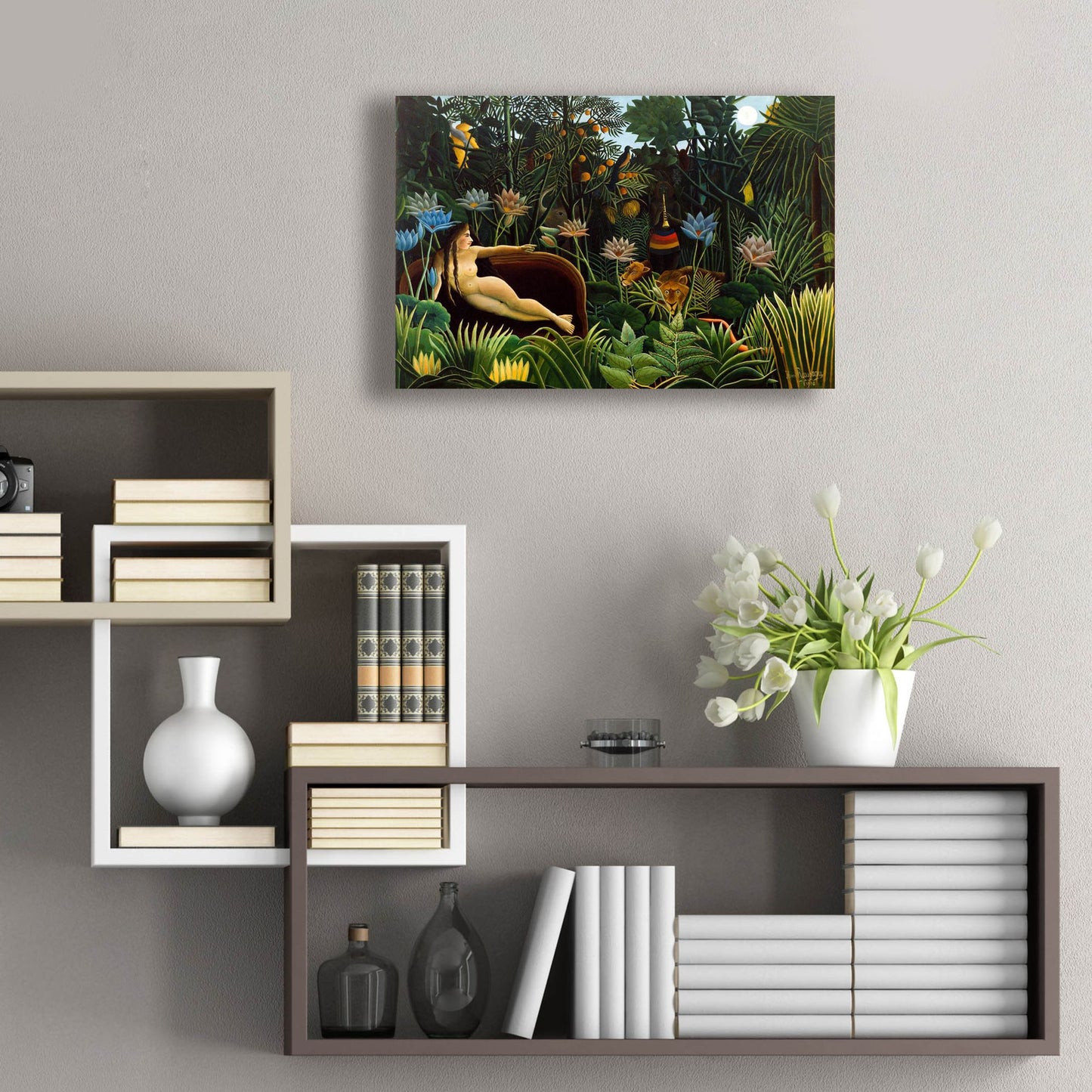 Epic Art ' The Dream, 1910' by Henri Rousseau, Acrylic Glass Wall Art,24x16