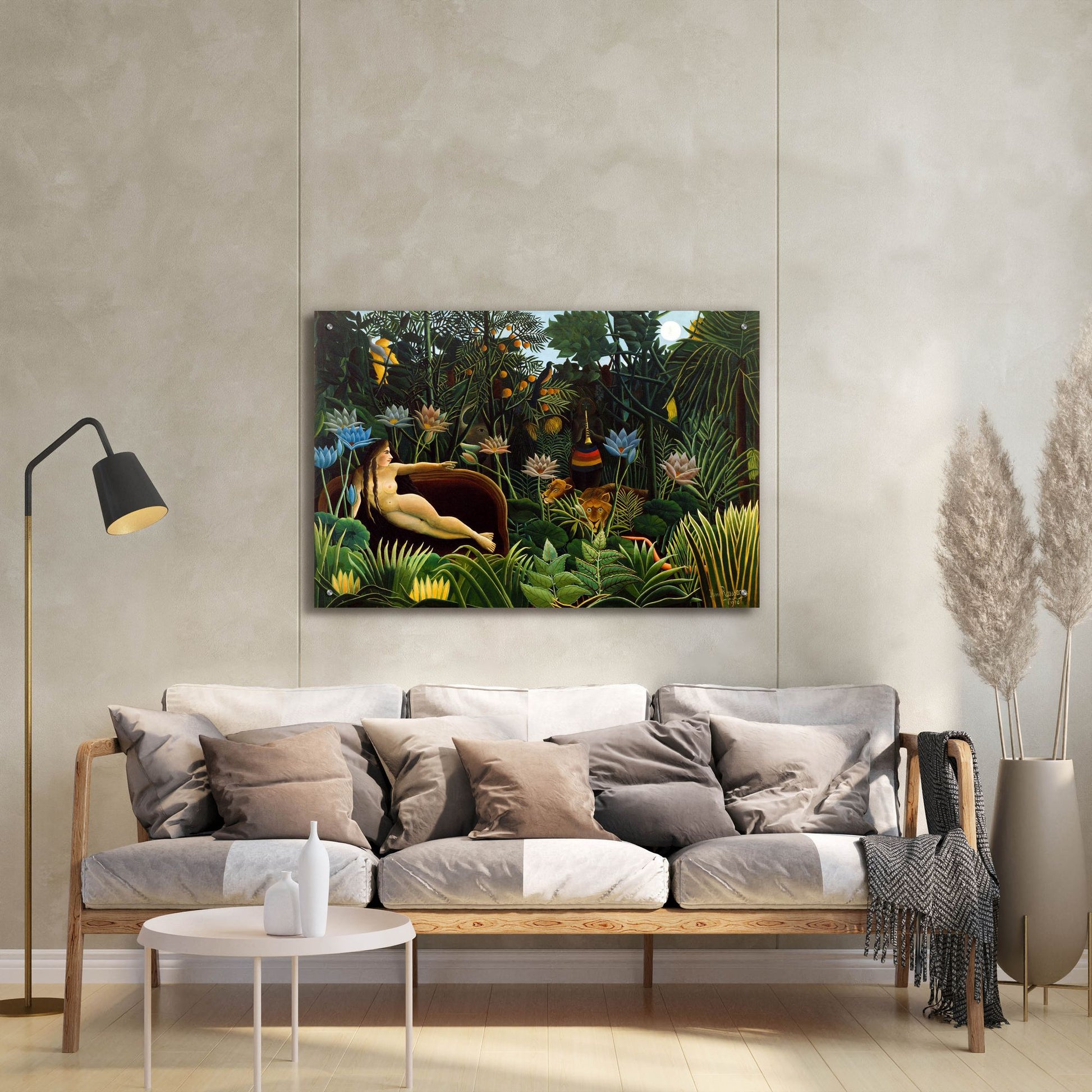 Epic Art ' The Dream, 1910' by Henri Rousseau, Acrylic Glass Wall Art,36x24